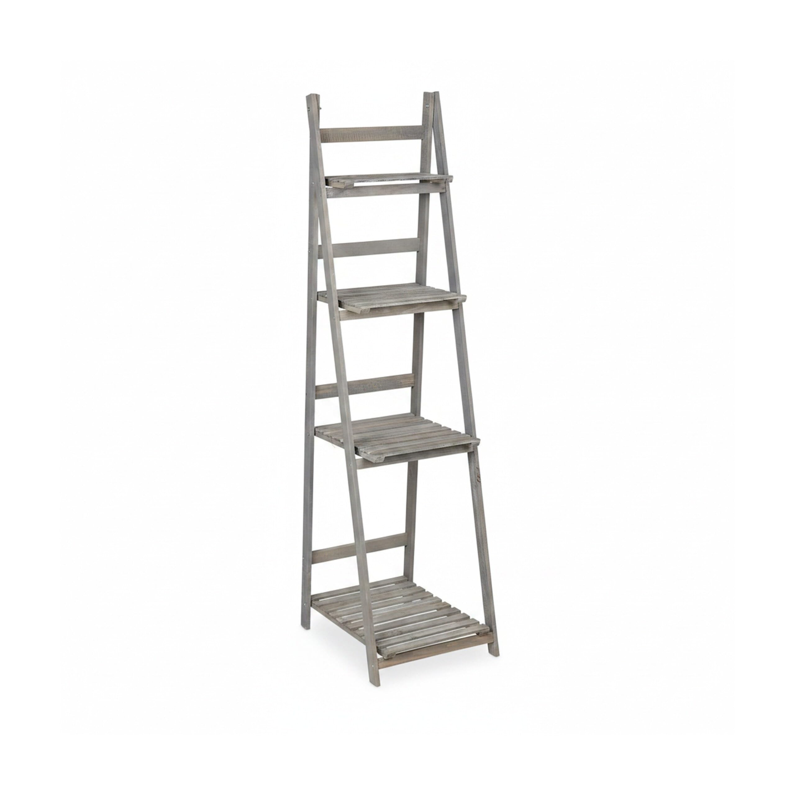 relaxdays-blumentreppe-holz-grau-4-stufig-klappbar-160-cm image 4