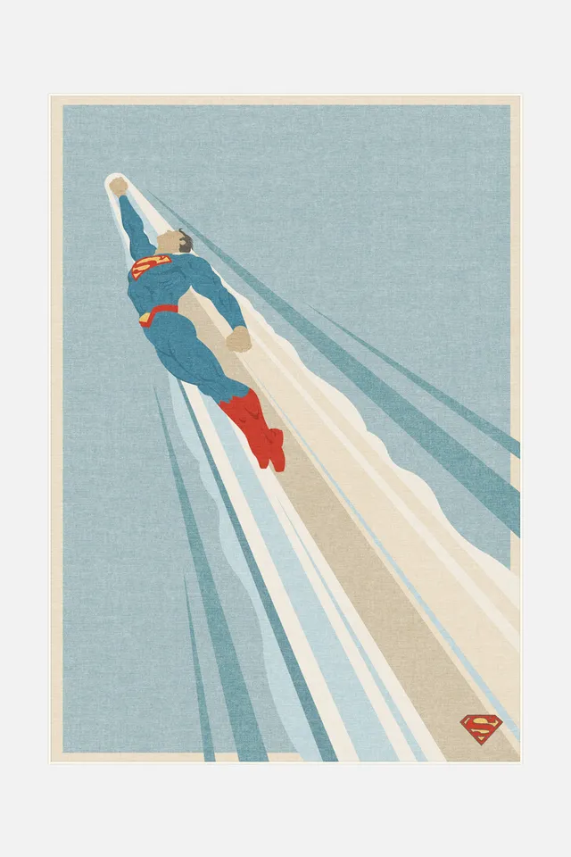 teppana-superman-flug-blau-teppich-waschbar image 1