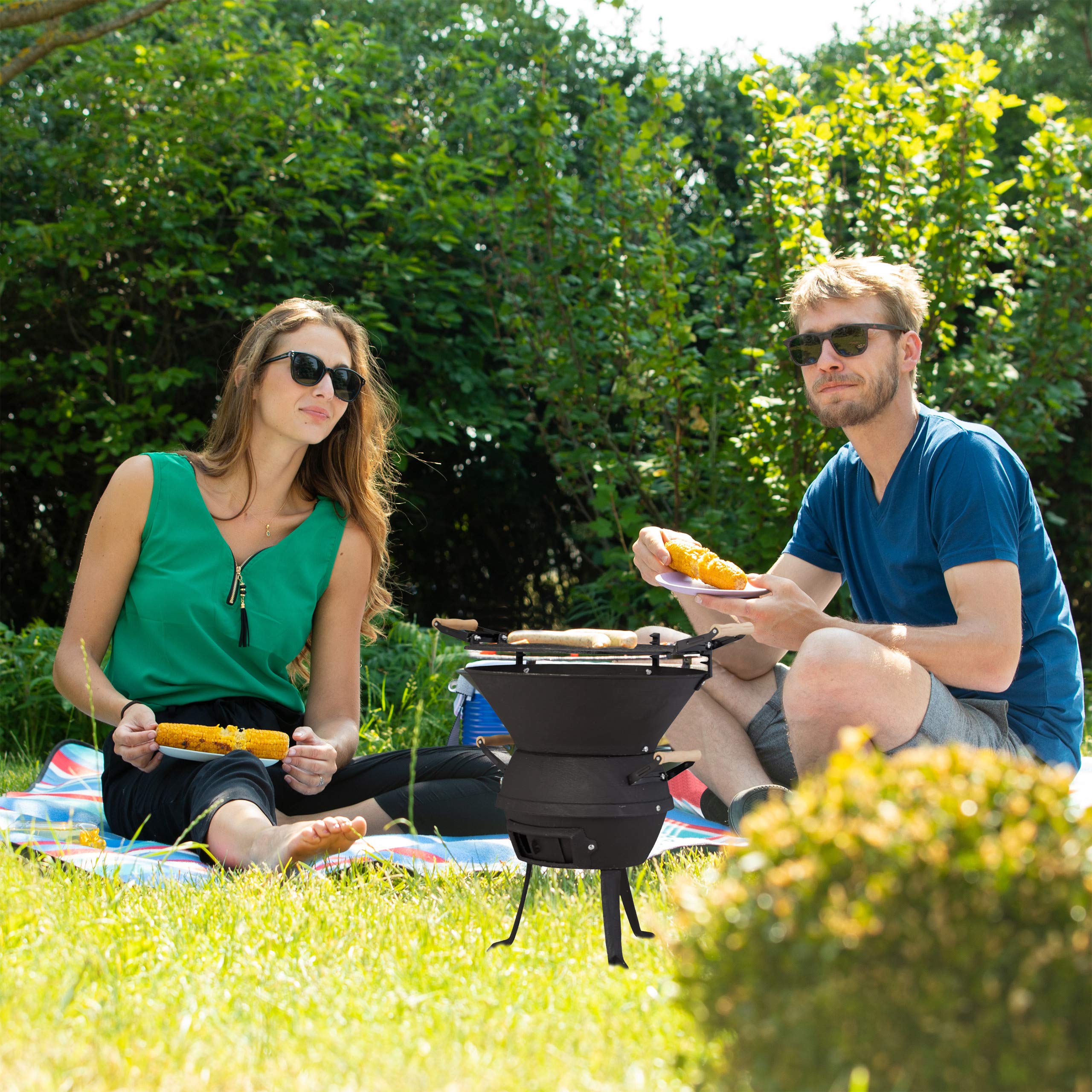 relaxdays-grillfass-holzkohlegrill-gusseisen-grill-mit-grillrost-37-cm-h-henvers image 3