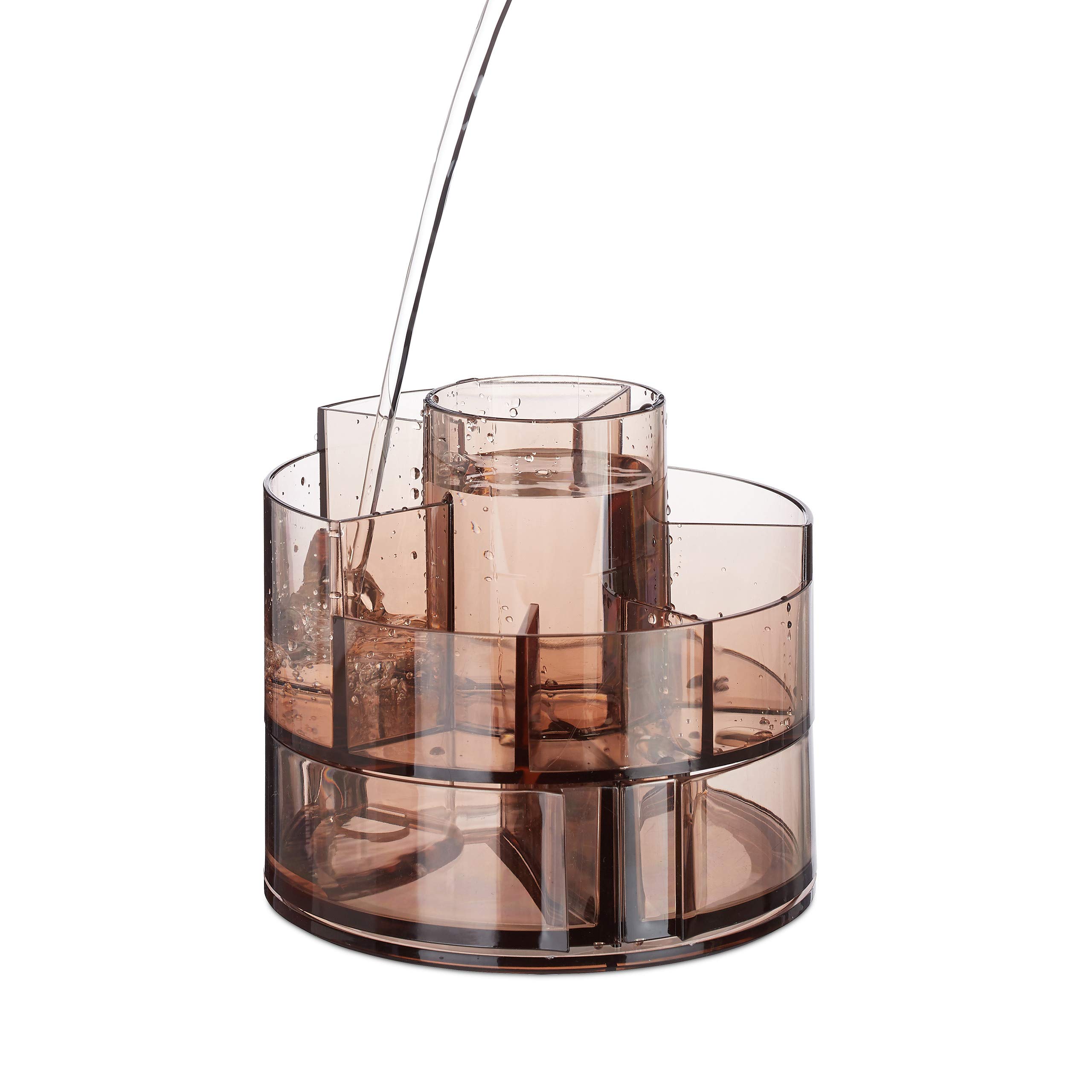 relaxdays-kosmetik-organizer-acryl-rund-braun-9-f-cher image 6