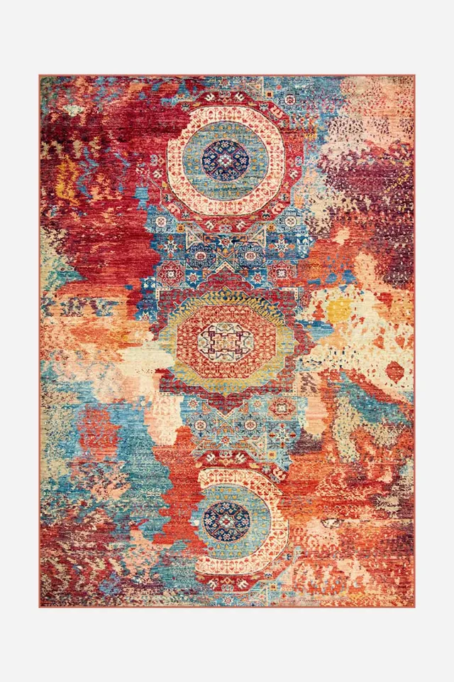 teppana-navid-glut-teppich-marokkanischer-teppich-rot-mehrfarbig image 1