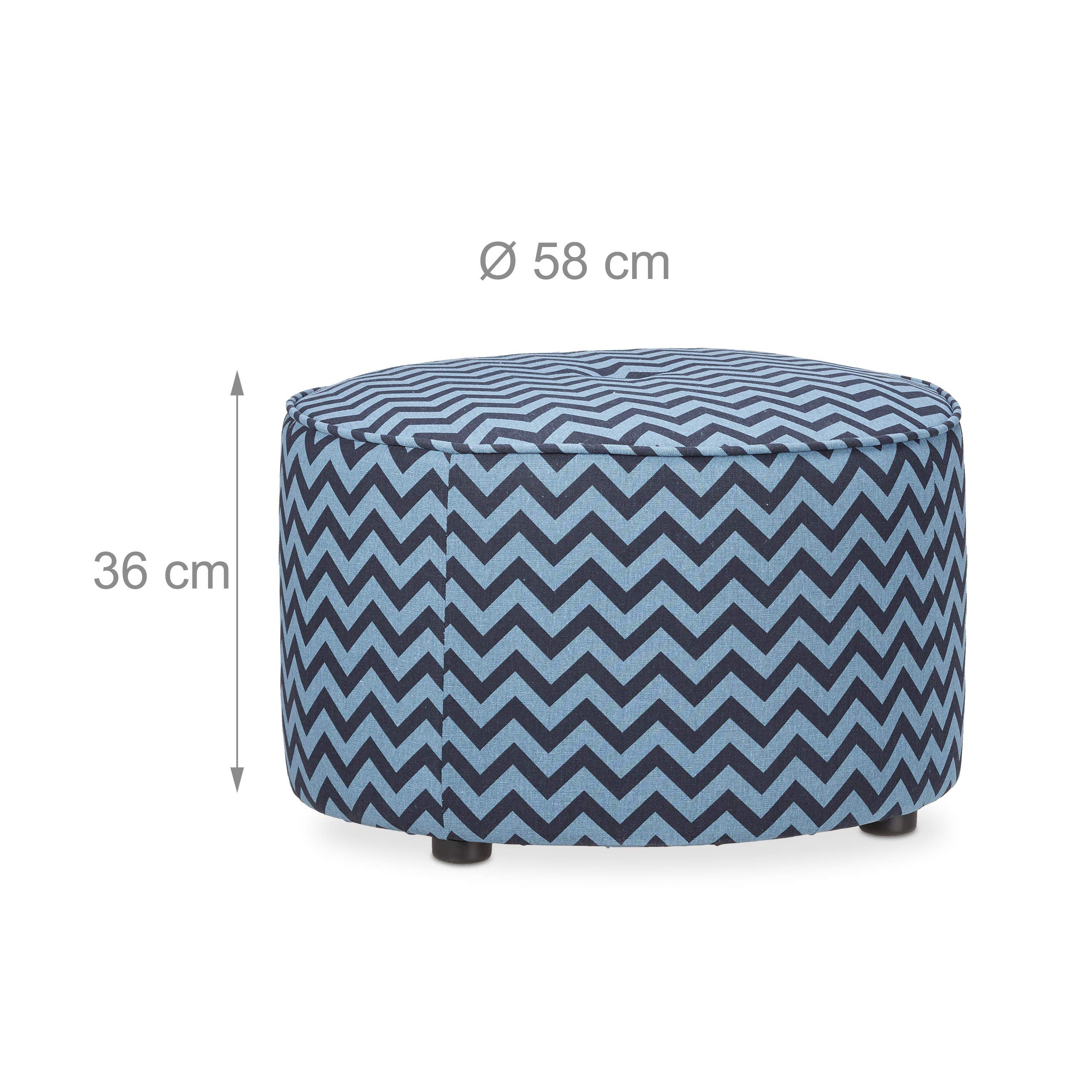 relaxdays-sitzhocker-2er-set-rund-pouf-blau-schwarz-gemustert image 3