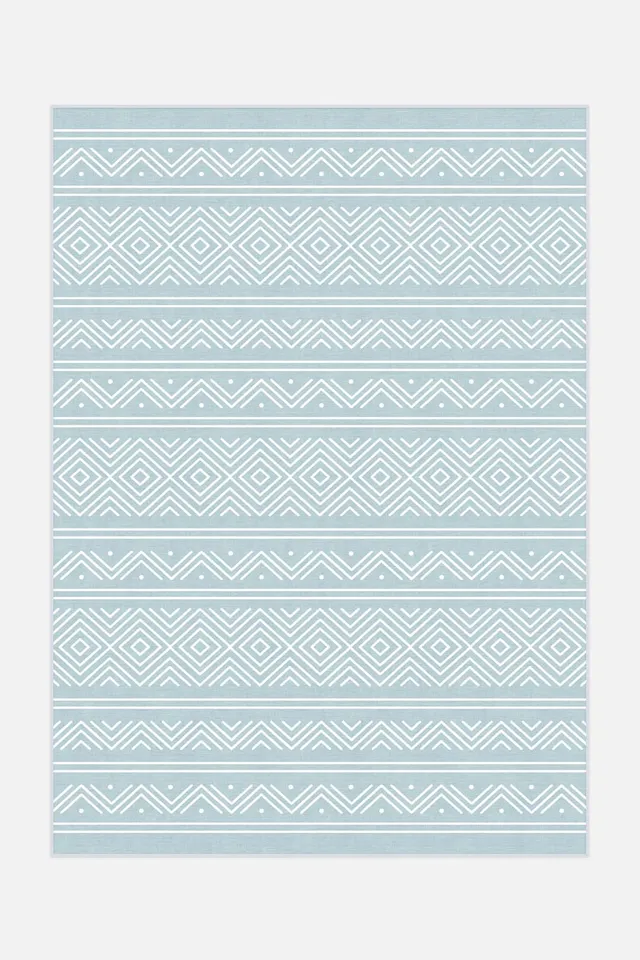 teppana-outdoor-aztek-himmelblau-teppich-waschbar image 1