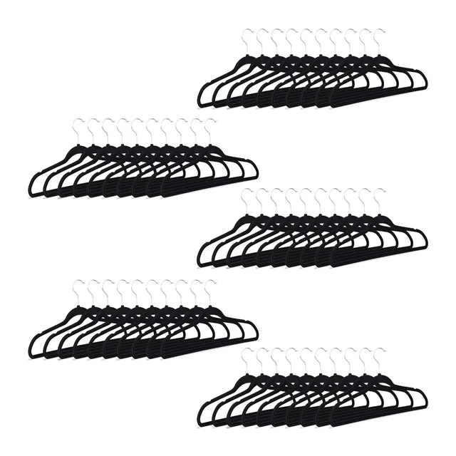 relaxdays-kleiderb-gel-set-50er-samt-schwarz-rutschfest-45-cm image 1