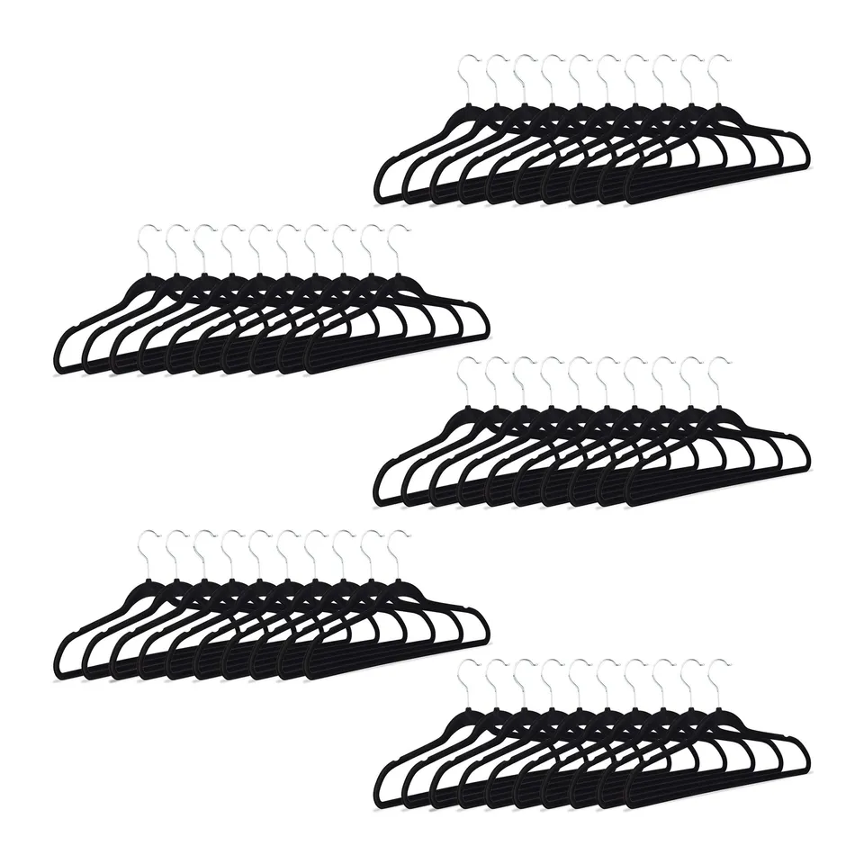 relaxdays-kleiderb-gel-set-50er-samt-schwarz-rutschfest-45-cm image 1