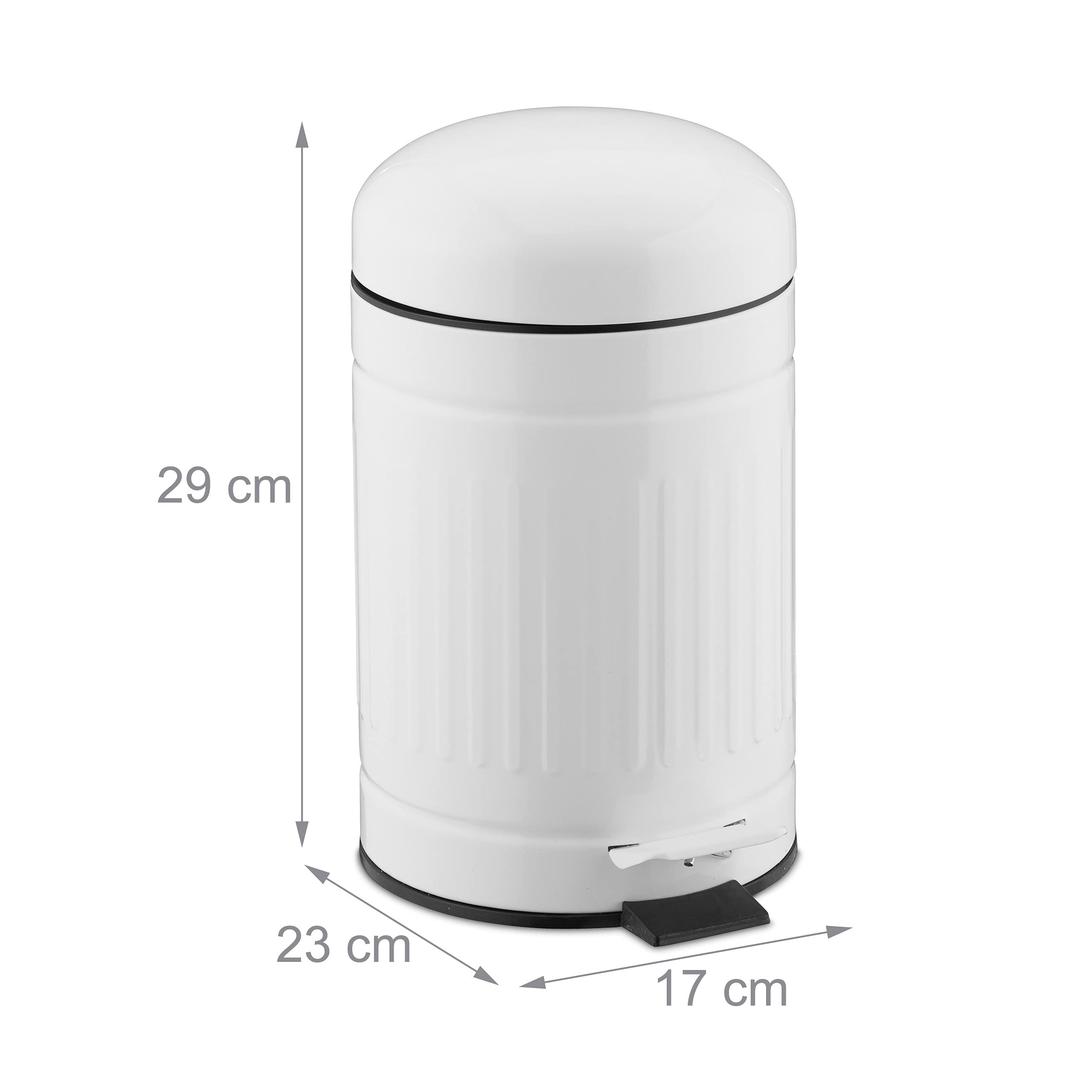 relaxdays-treteimer-3-liter-mit-absenkautomatik-metall-wei image 4