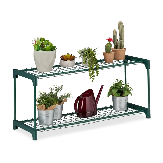 relaxdays-pflanzenregal-2-ablagen-91-cm-gr-n-indoor image 1