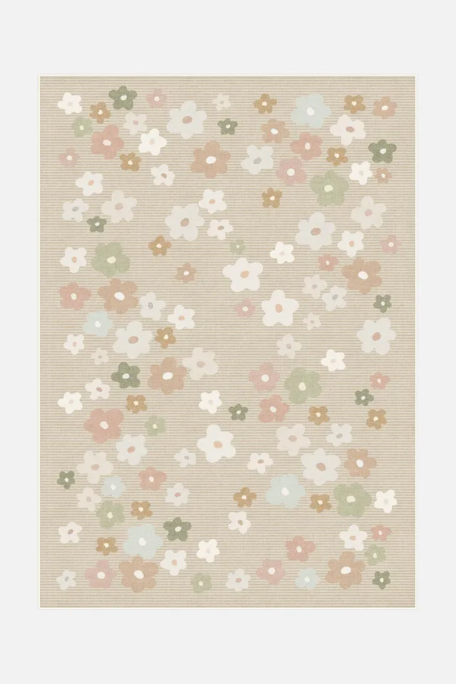 teppana-blumenwiese-taupe-waschbarer-indoor-teppich image 1