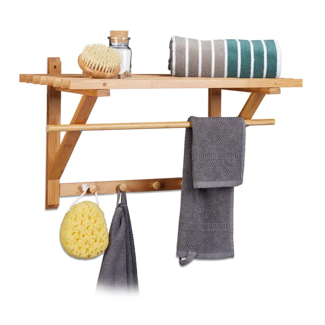 relaxdays-wandgarderobe-bambus-mit-hutablage-natur-35-x-60-x-30-cm image 1
