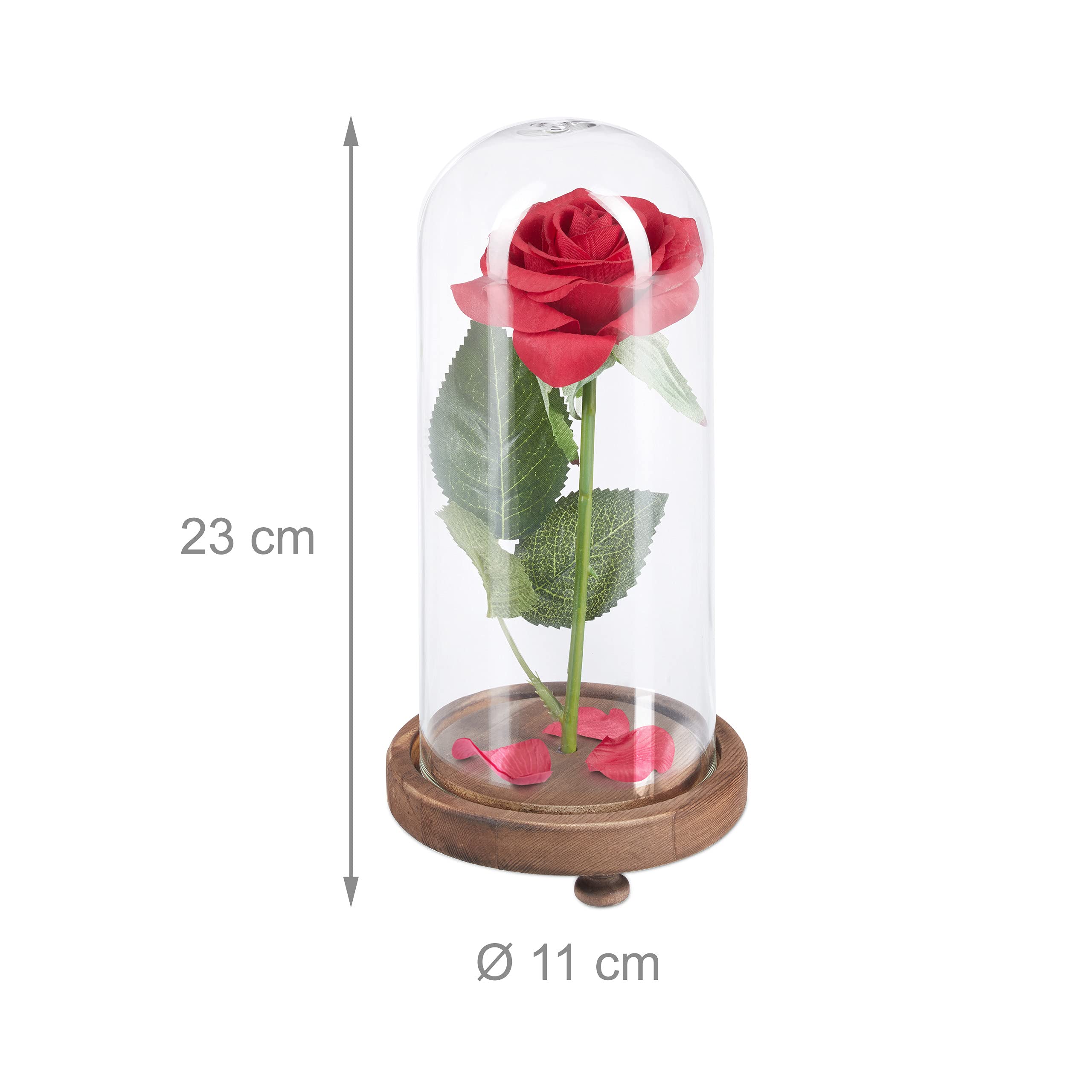 relaxdays-ewige-rose-im-glas-kunstrose-rot-auf-holzsockel-mit-geschenkbox image 4