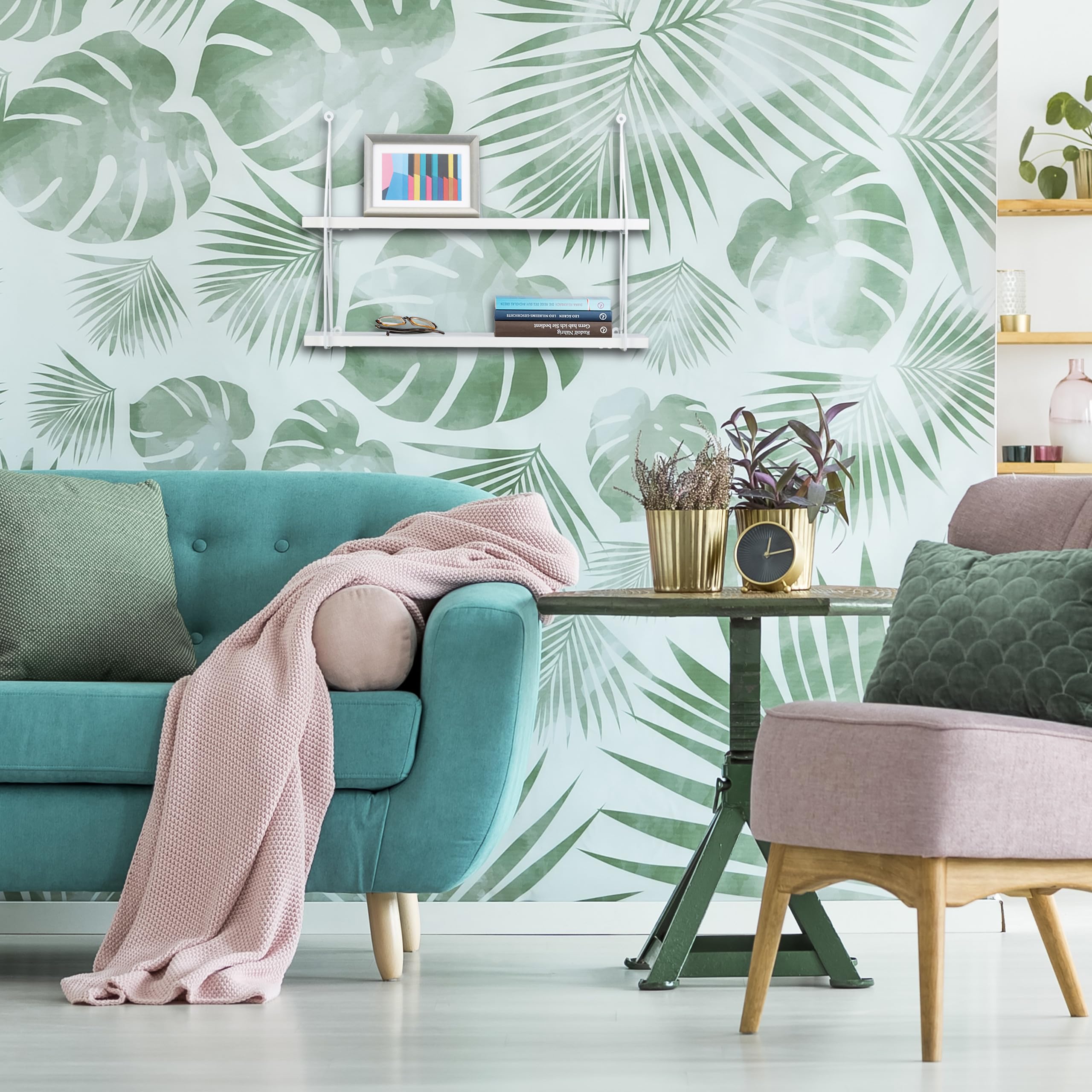 relaxdays-h-ngeregal-wand-2-ebenen-42x60x16-cm-wei image 2