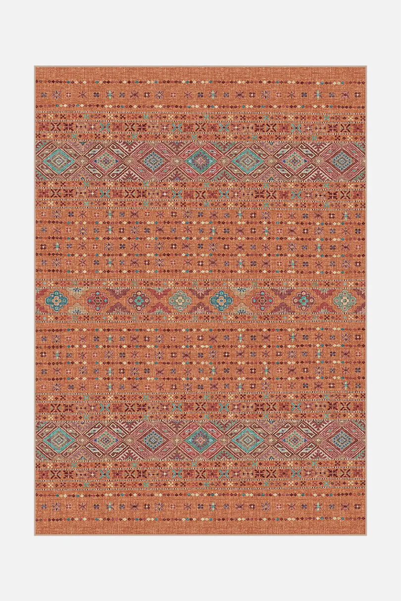 teppana-noura-zimt-teppich-waschbarer-boho-teppich-bunt image 1