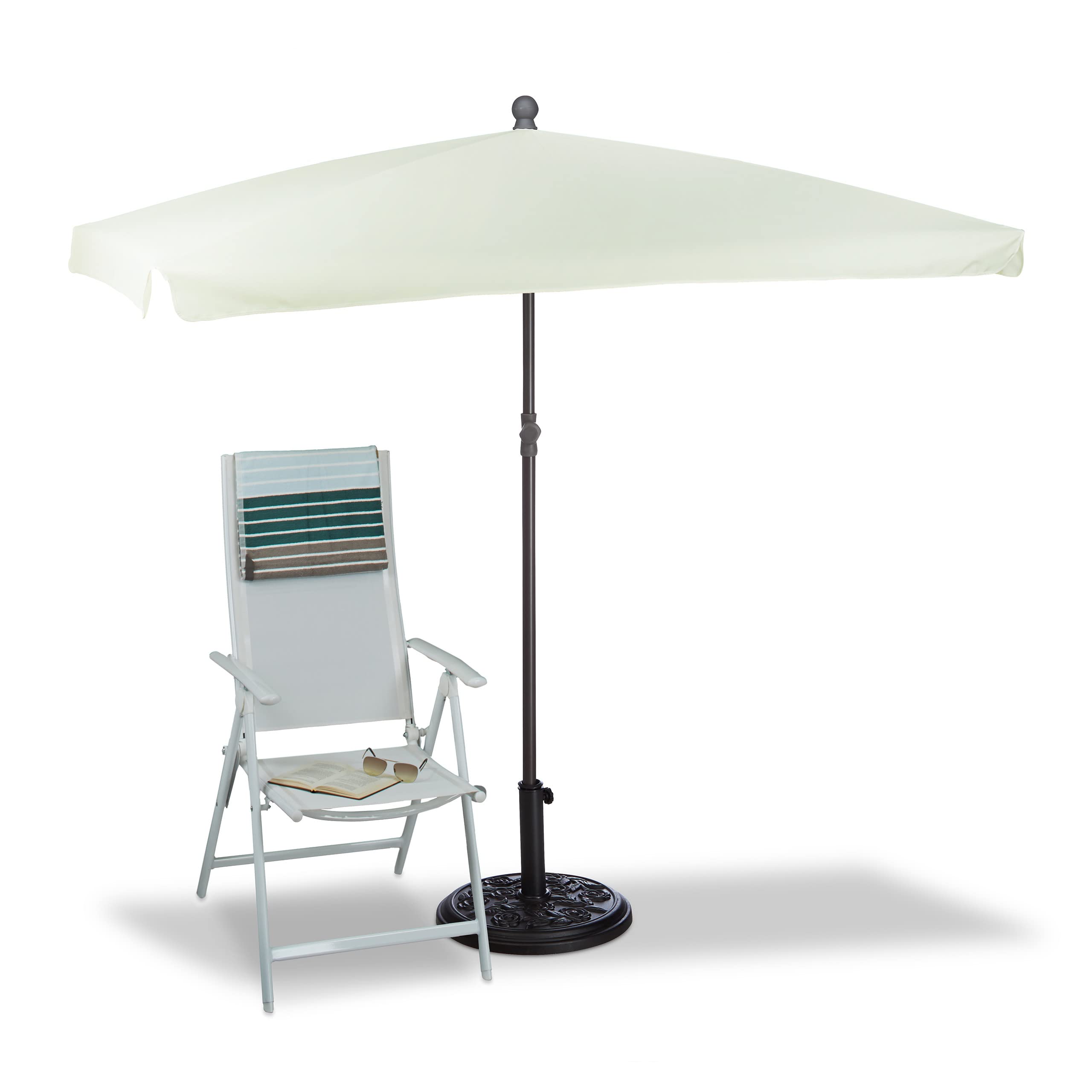 relaxdays-sonnenschirm-rechteckig-200-x-120-cm-mit-neigefunktion-hellgelb image 1