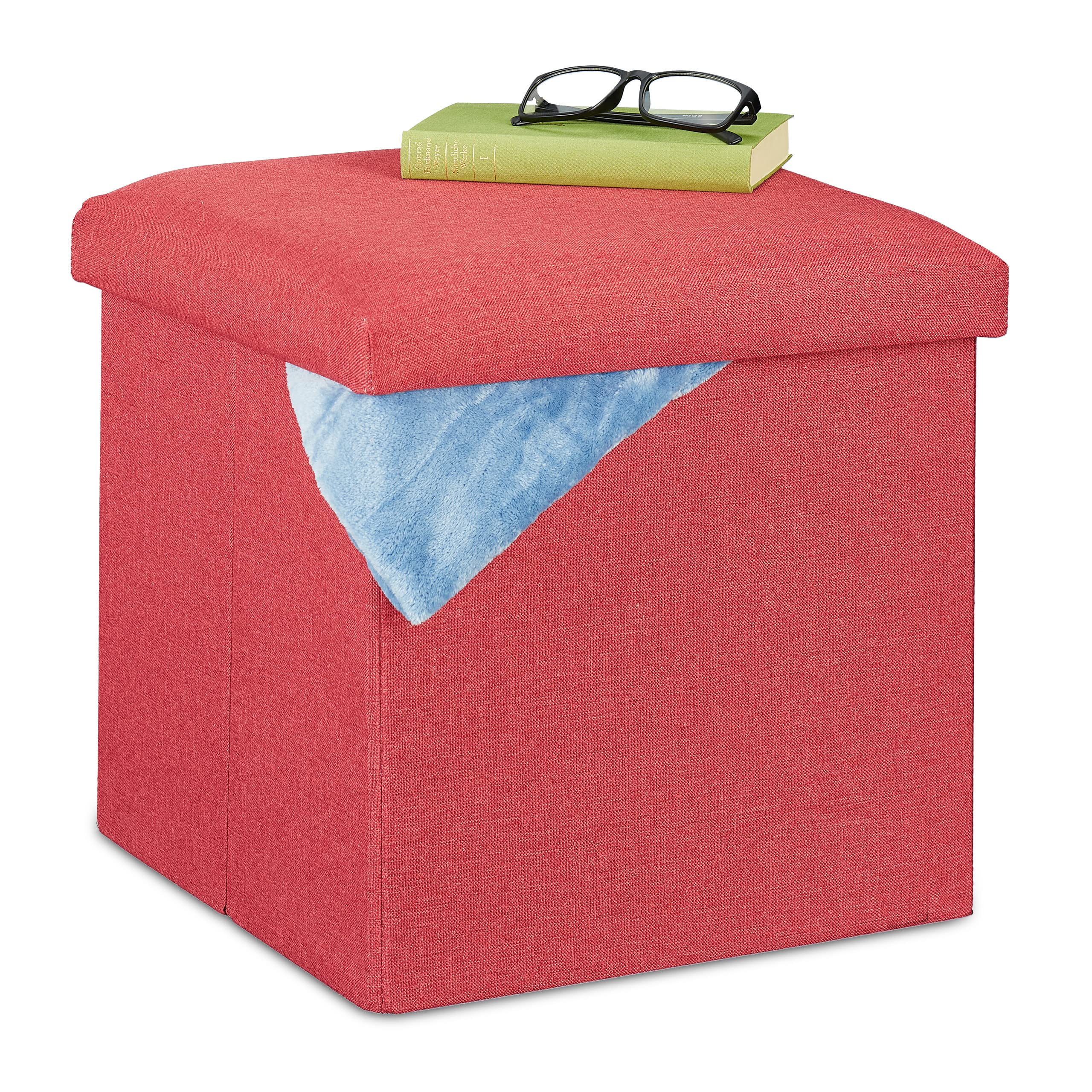 relaxdays-sitzhocker-mit-stauraum-faltbar-37-x-37-5-x-37-5-cm-stoff-rot image 1