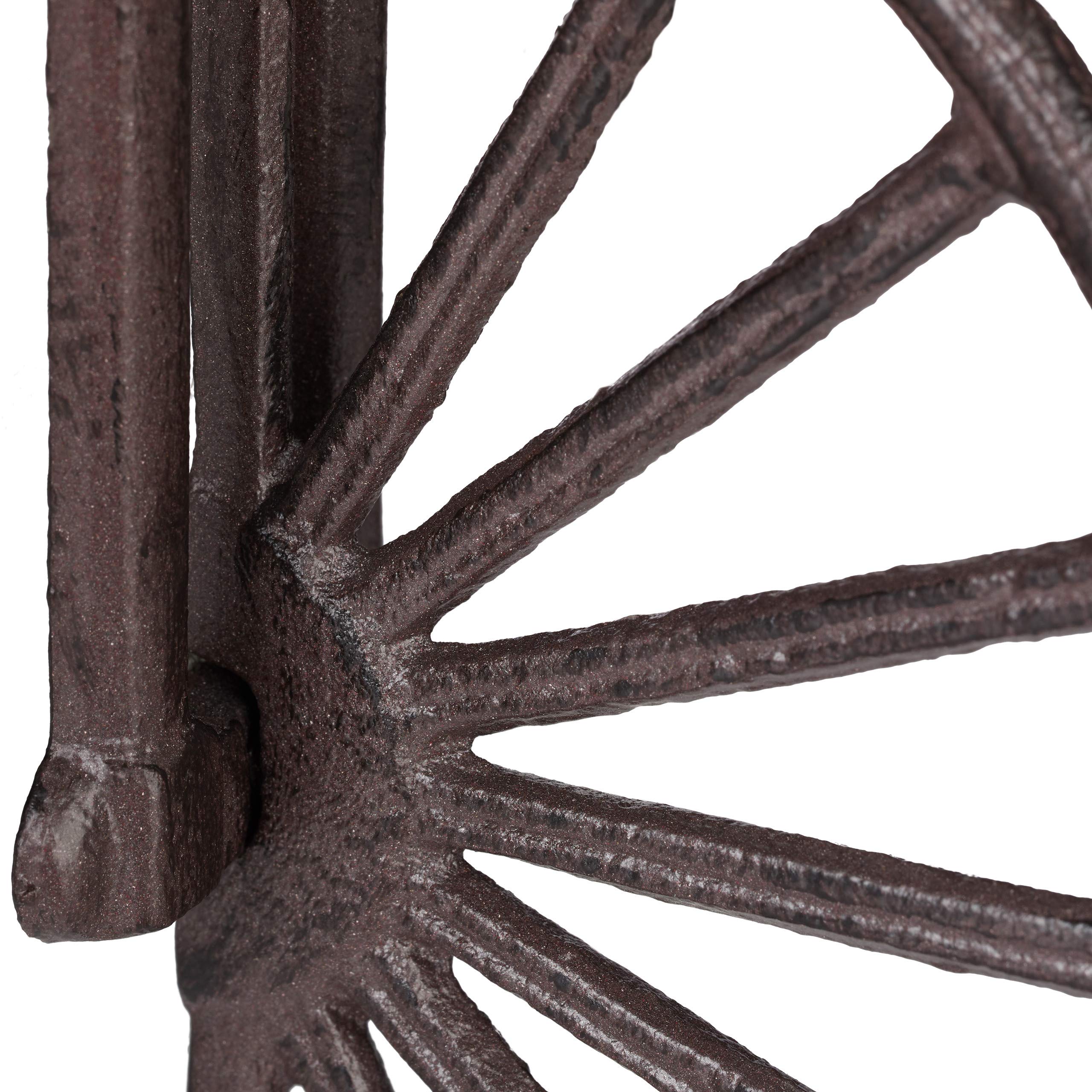 relaxdays-wand-blumenhalter-einrad-gusseisen-13-cm-dunkelbraun image 8