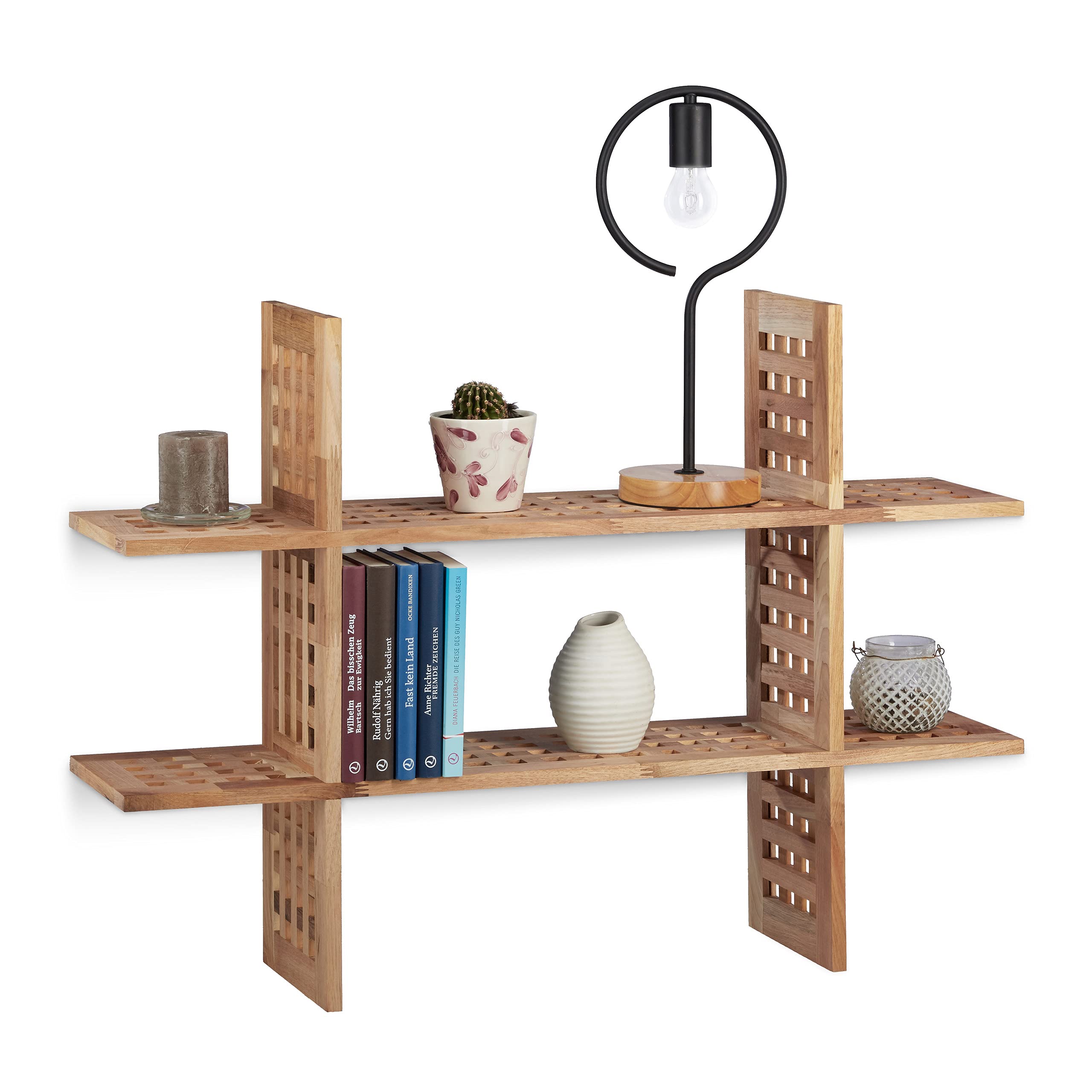 relaxdays-dekoregal-zum-aufh-ngen-66x93x22-cm-walnuss-holz-mit-6-ablagen image 1