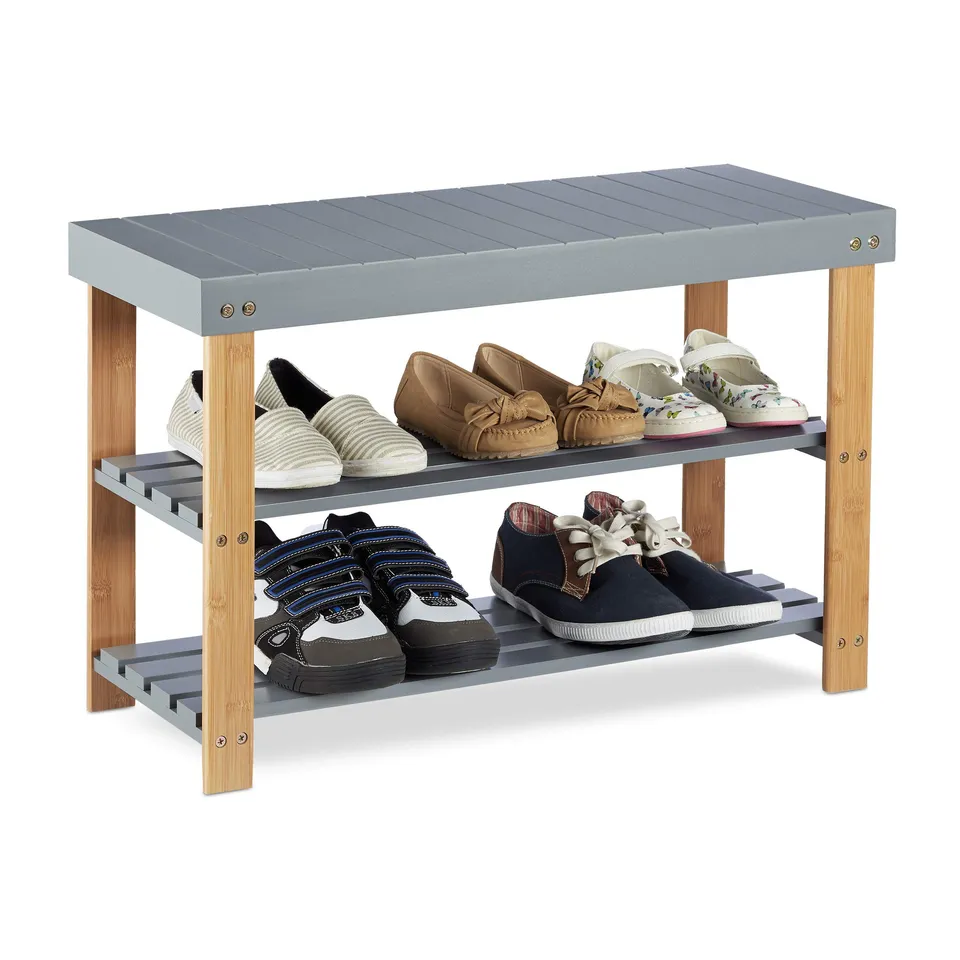 relaxdays-schuhbank-aus-bambus-2-ebenen-zum-sitzen-45x70x28-5-cm-grau image 1