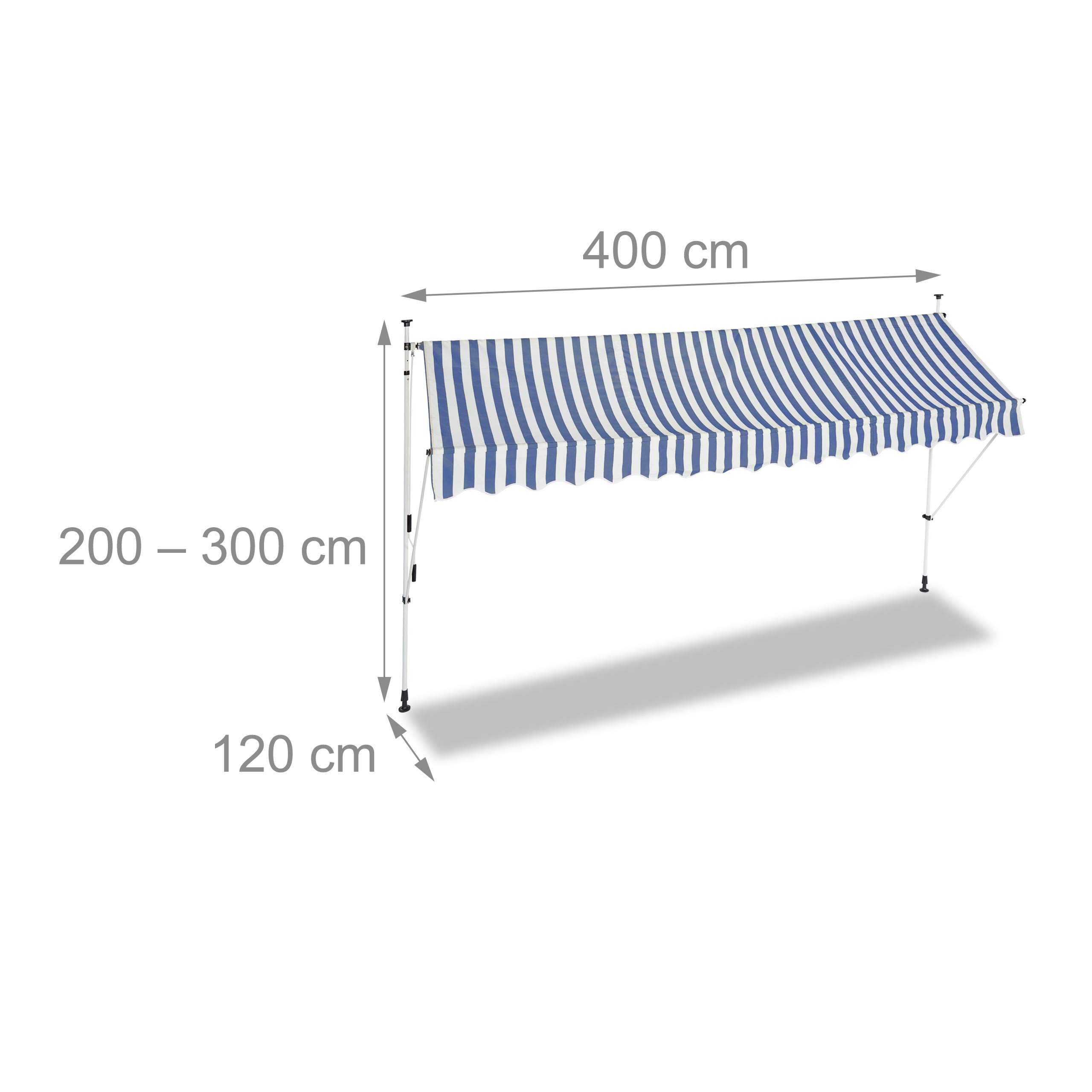 relaxdays-klemmmarkise-400-cm-blau-gestreift-ohne-bohren image 4