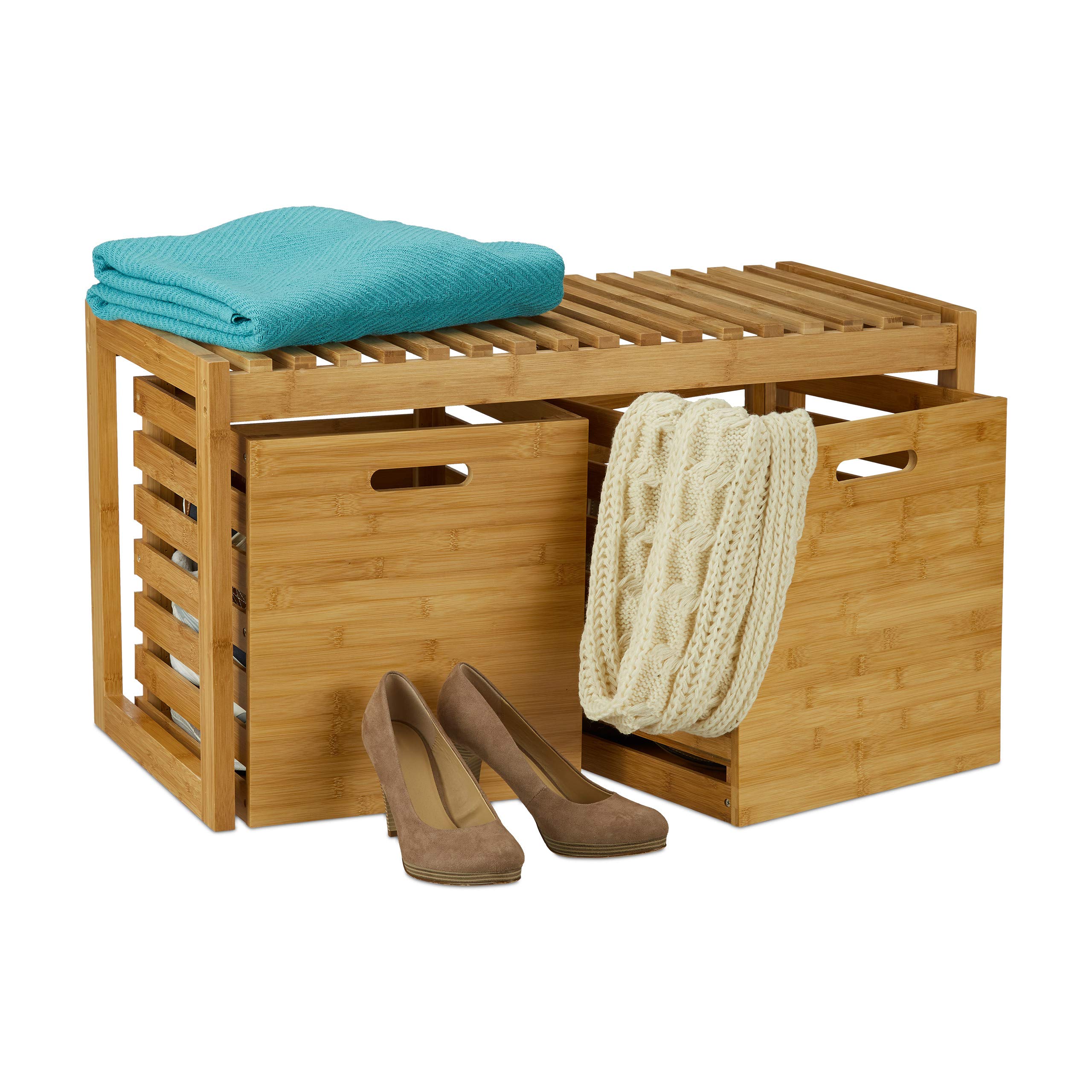 relaxdays-sitzbank-mit-stauraum-bambus-2-boxen-80-cm-natur image 1