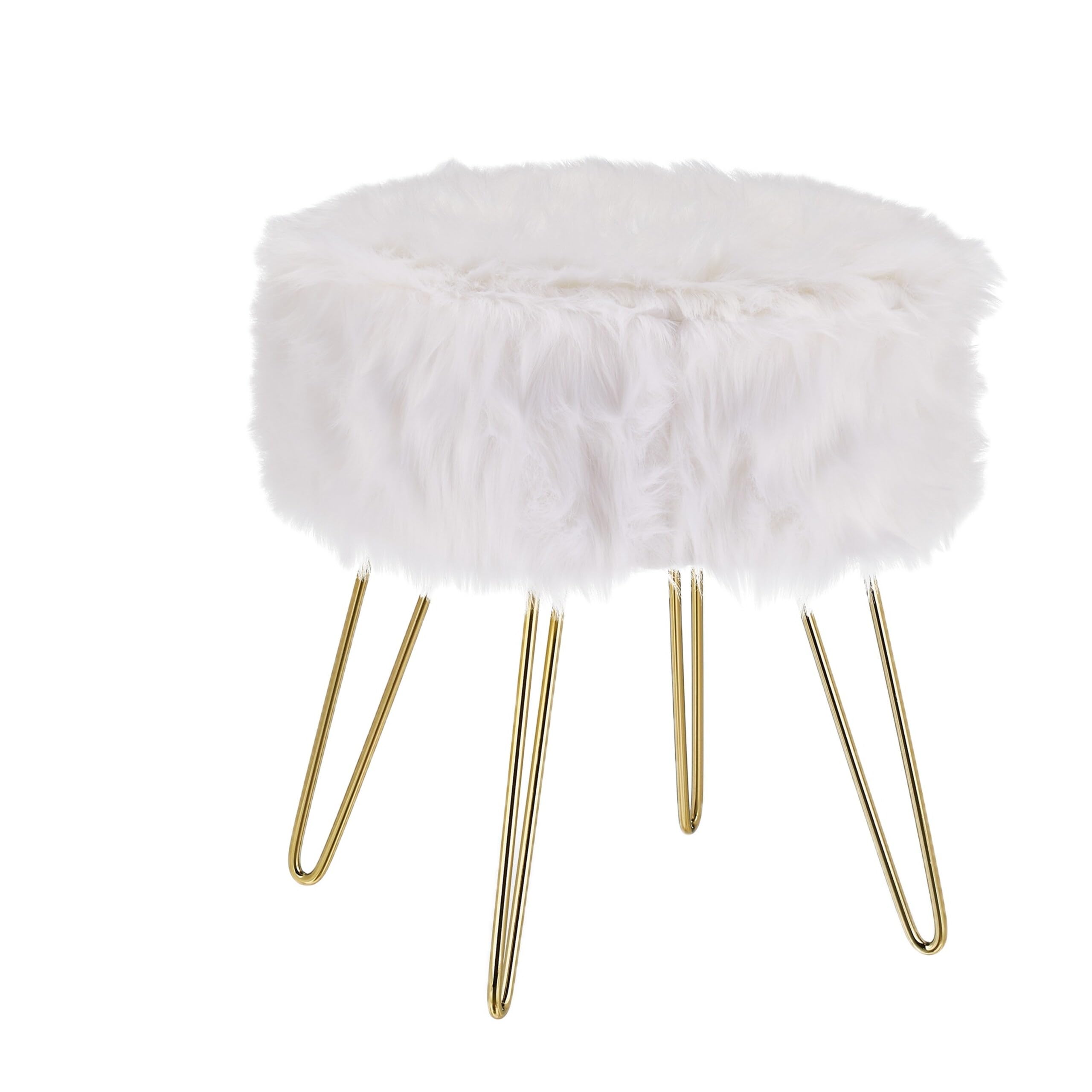 relaxdays-fellhocker-rund-wei-gold-kunstfell-hocker-metall-40x38-cm image 8