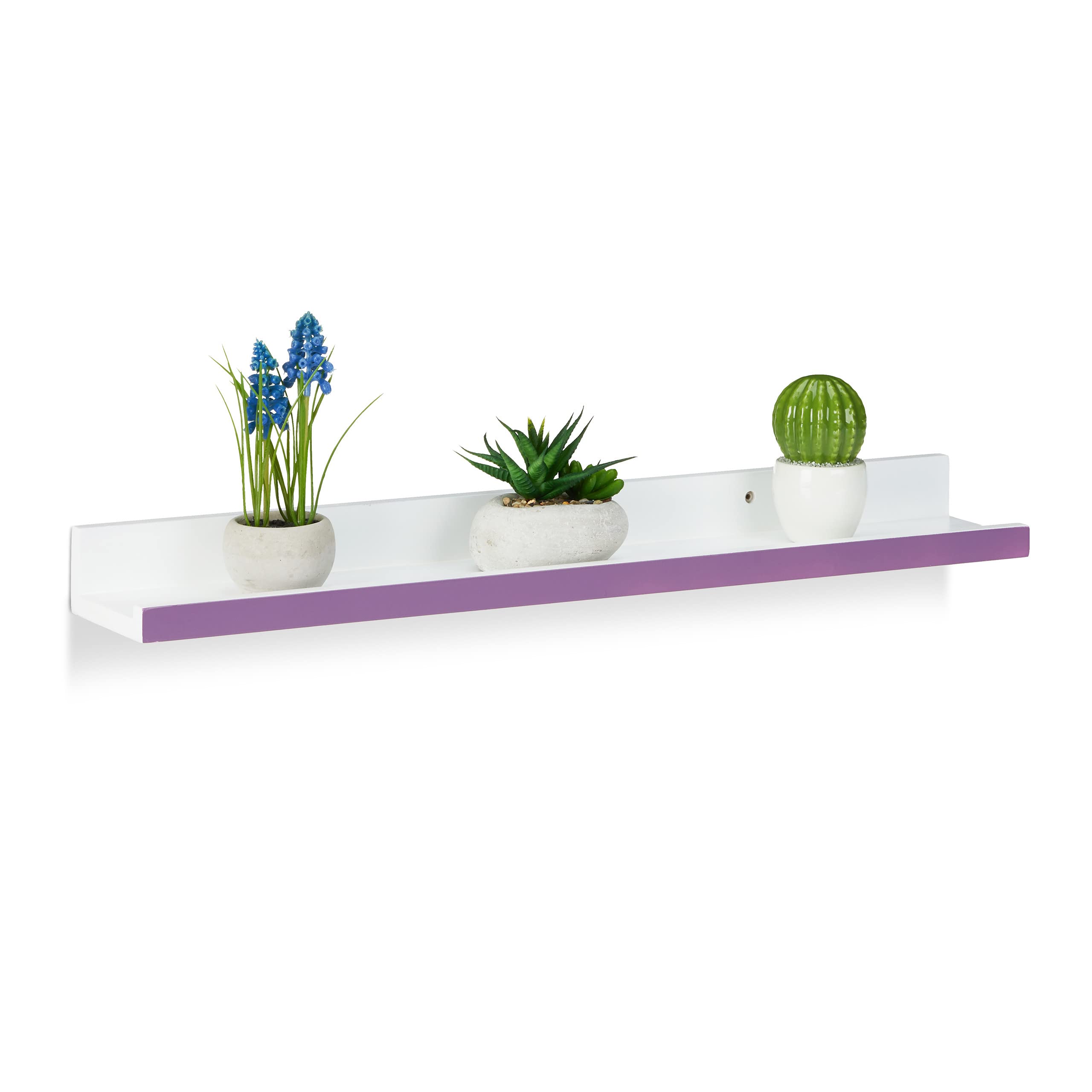 relaxdays-schweberegal-schmal-wei-violett-60x10-cm image 1