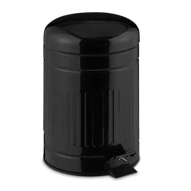 relaxdays-treteimer-5-l-metall-schwarz-mit-absenkautomatik image 1