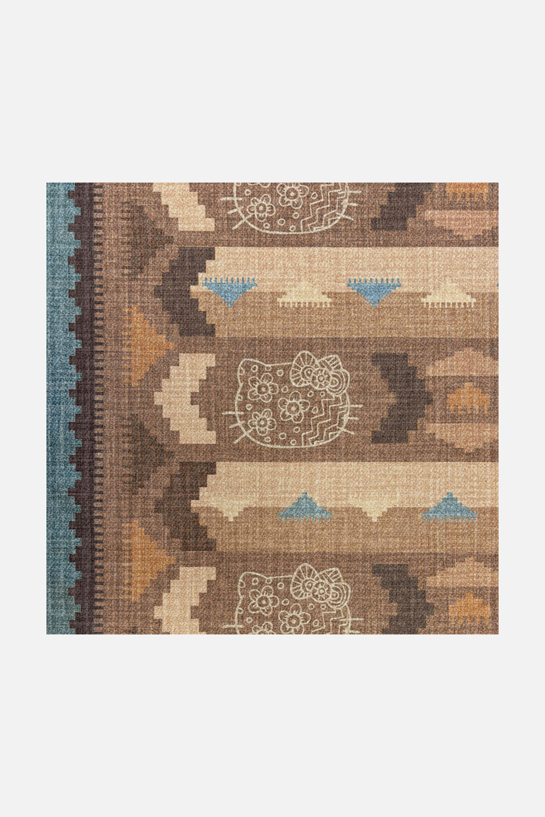 teppana-hello-kitty-kilim-terrakotta-teppich-waschbarer-kilim-teppich-boho-geome image 7