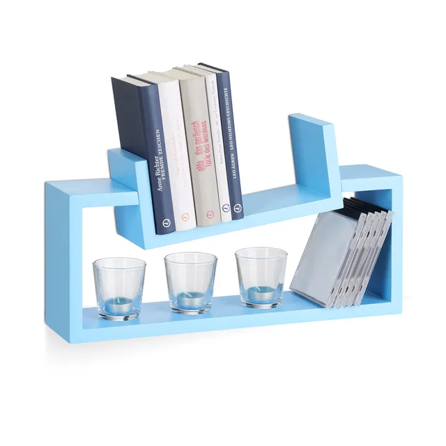 relaxdays-wandregal-2er-set-u-form-holz-blau-50x28x12-cm image 1