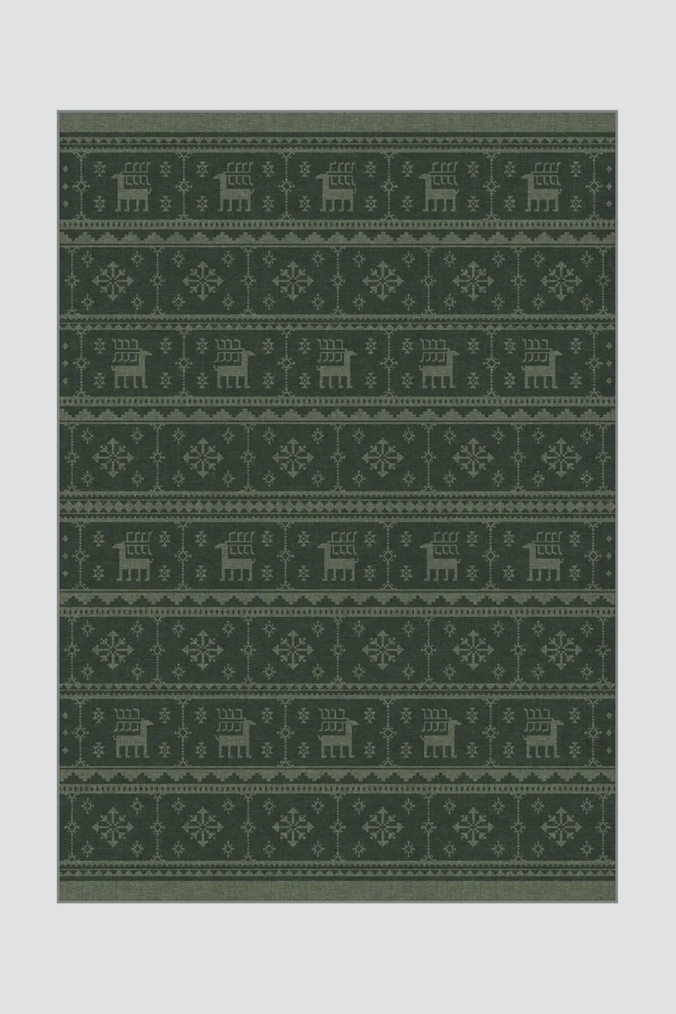 teppana-rentiere-tannengr-n-teppich-waschbar-gr-n-geometrisch image 1