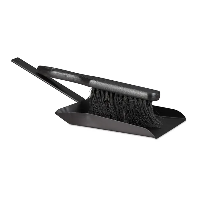 relaxdays-kehrgarnitur-37-cm-stahl-schwarz-kehrset-mit-handfeger-und-handschaufe image 1