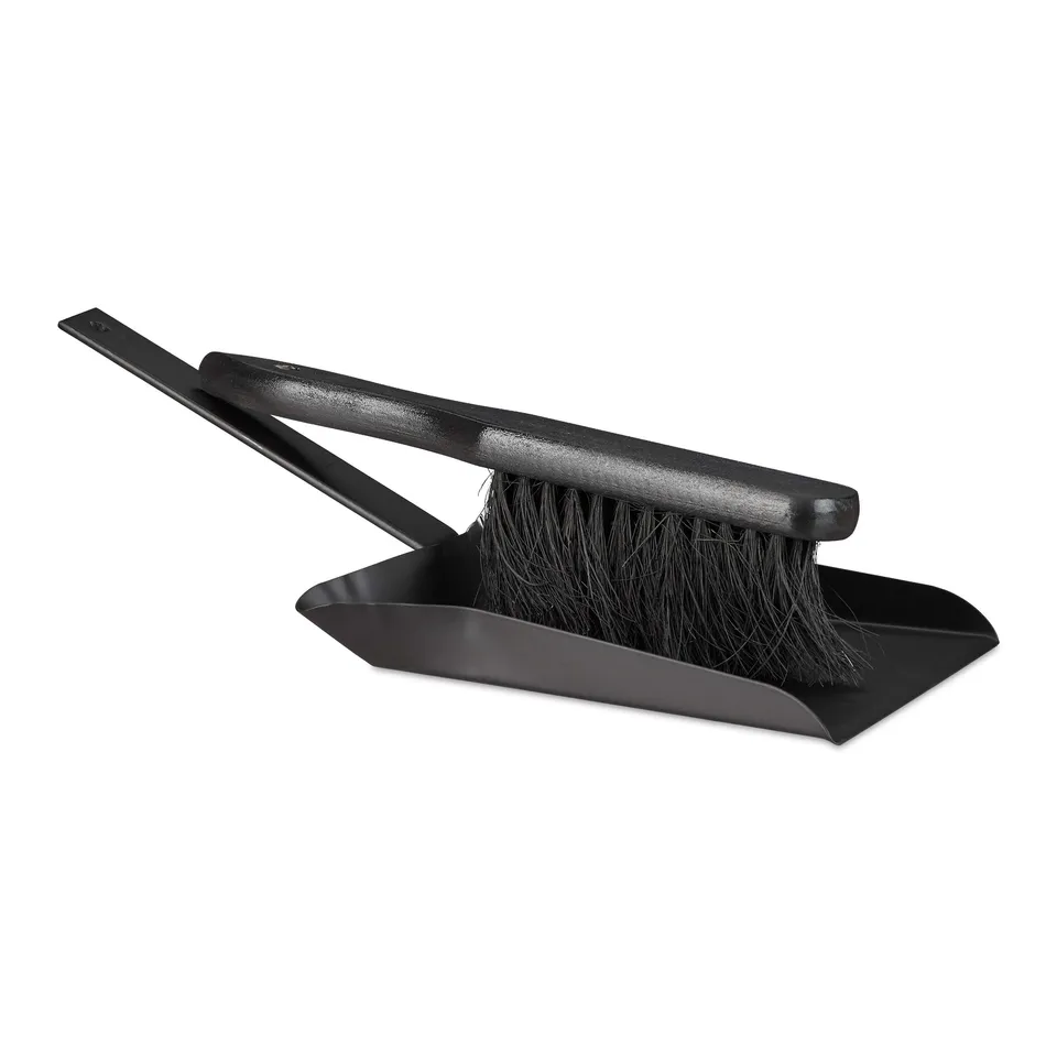 relaxdays-kehrgarnitur-37-cm-stahl-schwarz-kehrset-mit-handfeger-und-handschaufe image 1