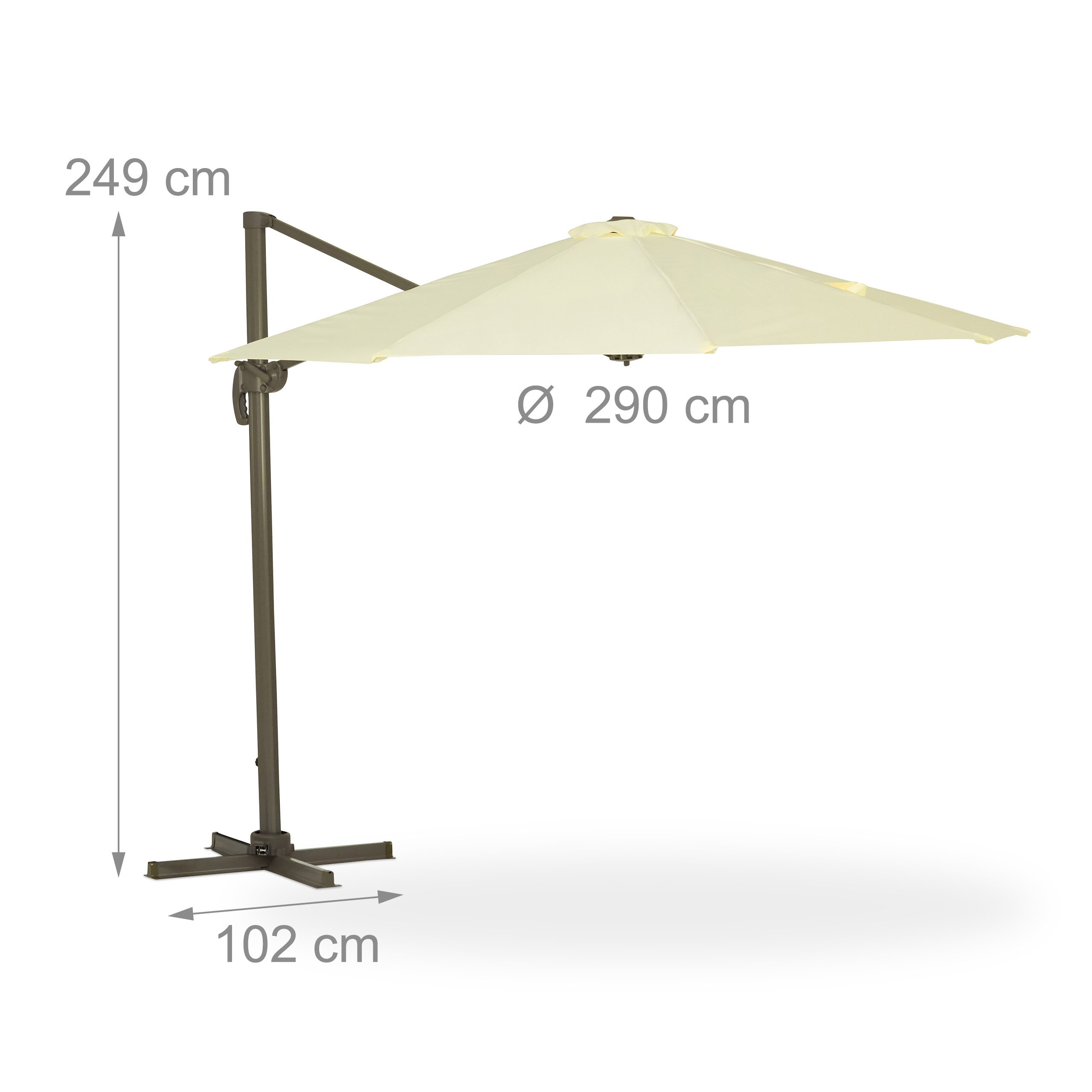 relaxdays-ampelschirm-3-m-mit-kurbel-360-drehbar-beige image 2