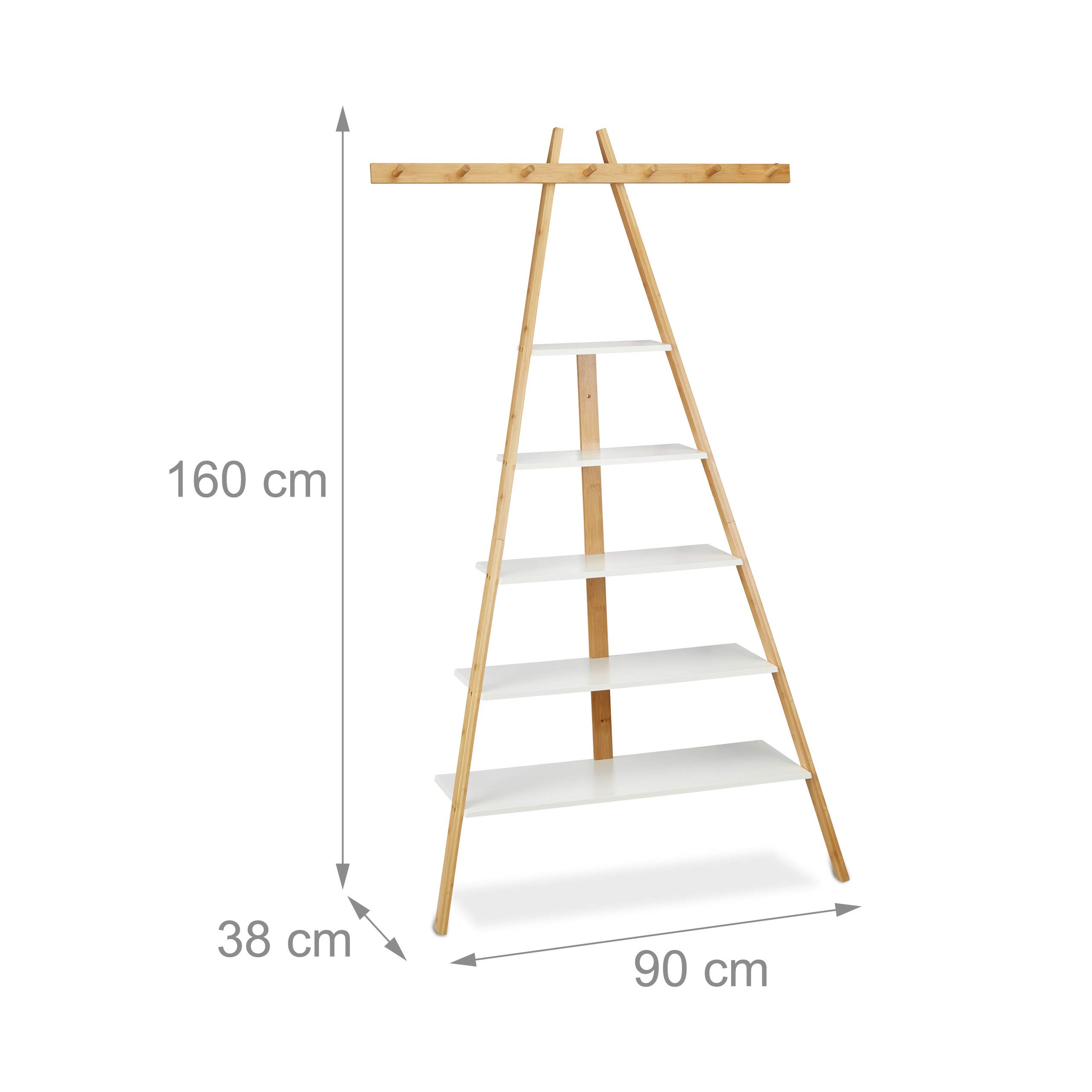 relaxdays-leiterregal-5-b-den-bambus-wei-160-x-90-x-38-cm image 3
