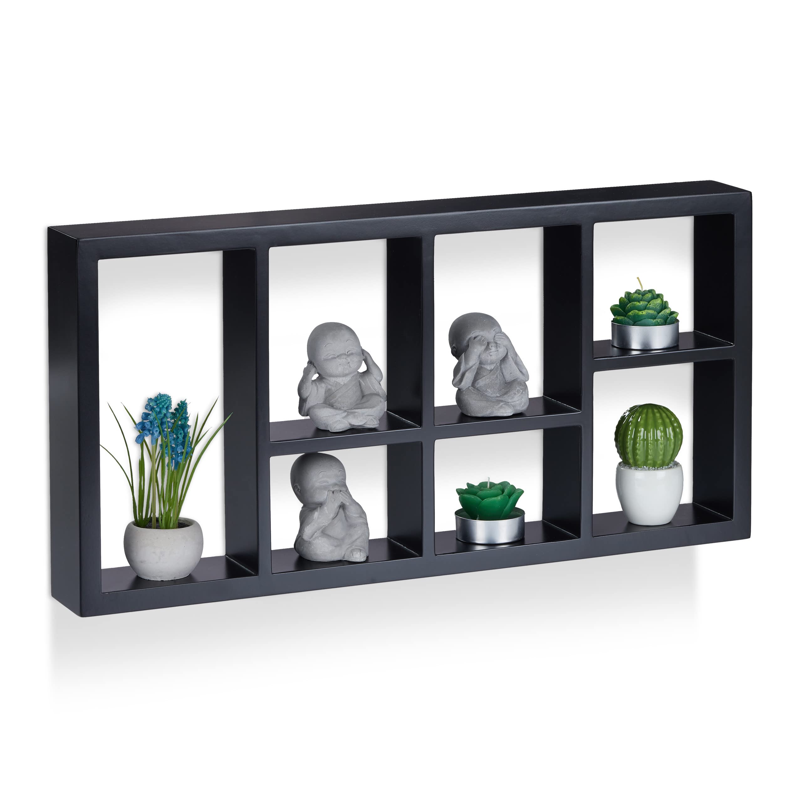 relaxdays-wandregal-schwebend-schwarz-30-5x61x7-5-cm-7-f-cher image 1