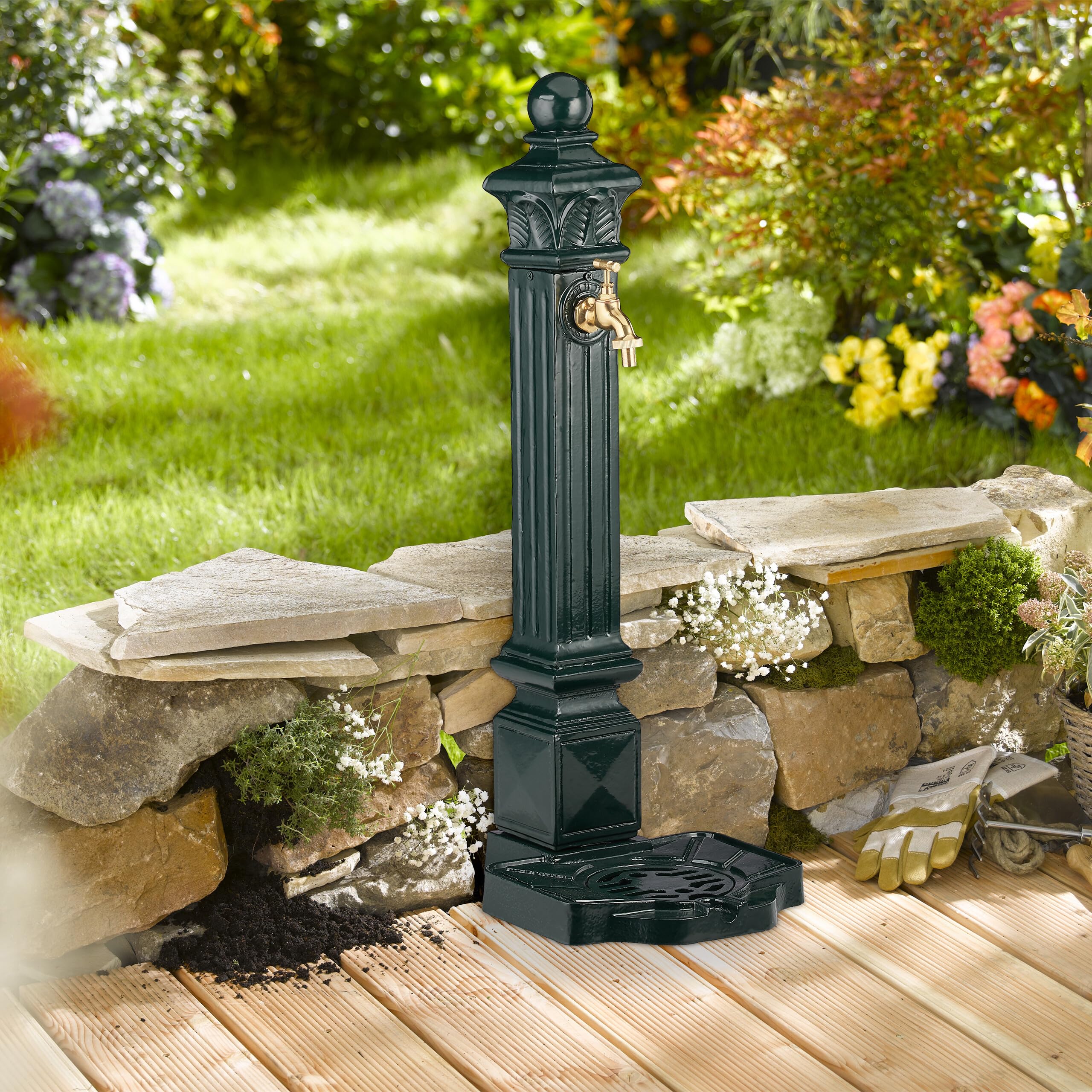 relaxdays-standbrunnen-wasserzapfstelle-antik-80-x-28-x-32-cm-dunkelgr-n image 5