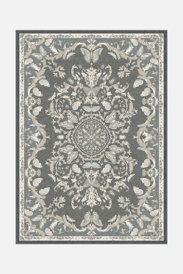 teppana-nymphalis-anthrazit-teppich-waschbar-grau-beige image 1