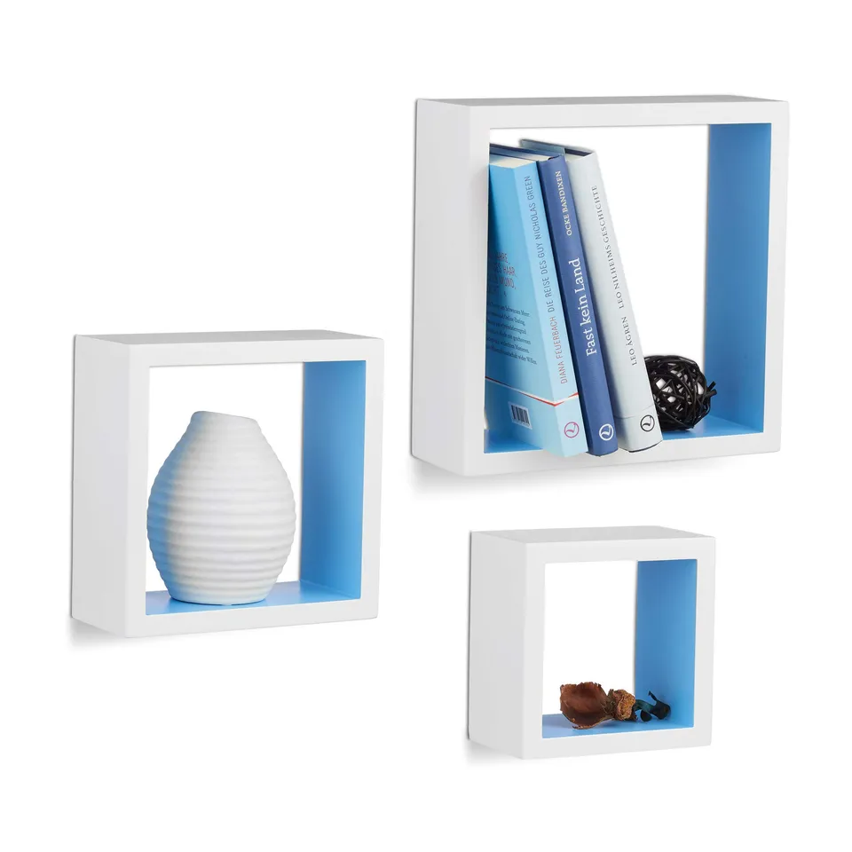 relaxdays-h-ngeregal-w-rfel-3er-set-mdf-wei-blau-15-20-25-cm image 1