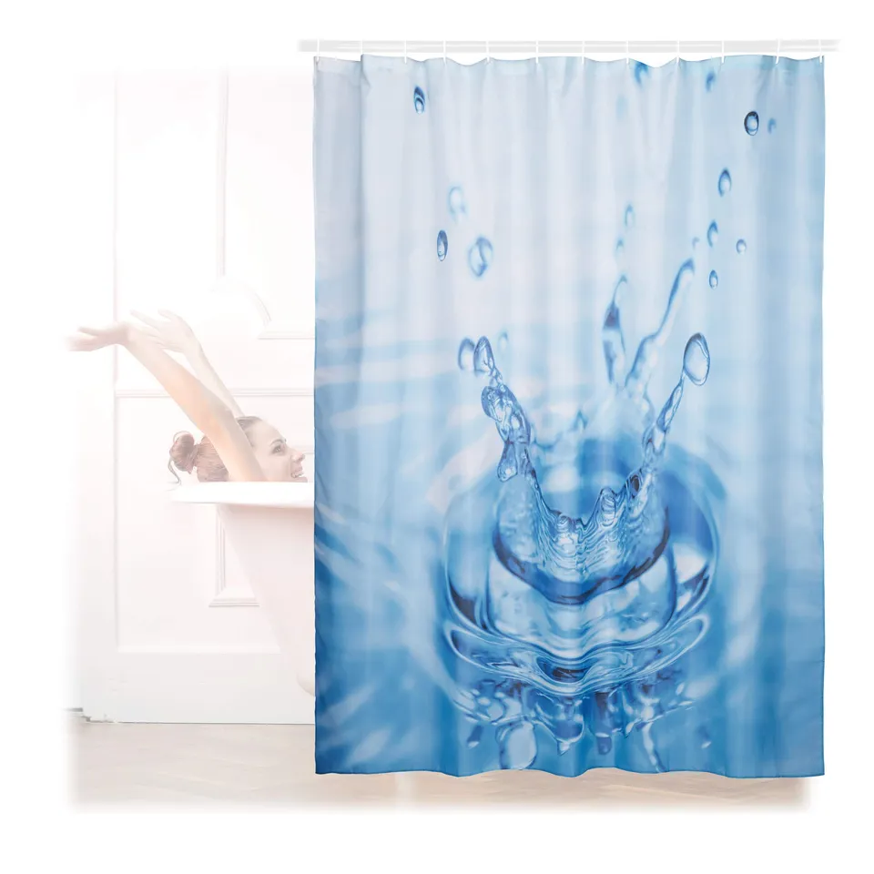 relaxdays-duschvorhang-wassertropfen-180x180-cm-badewannenvorhang-polyester-blau image 1