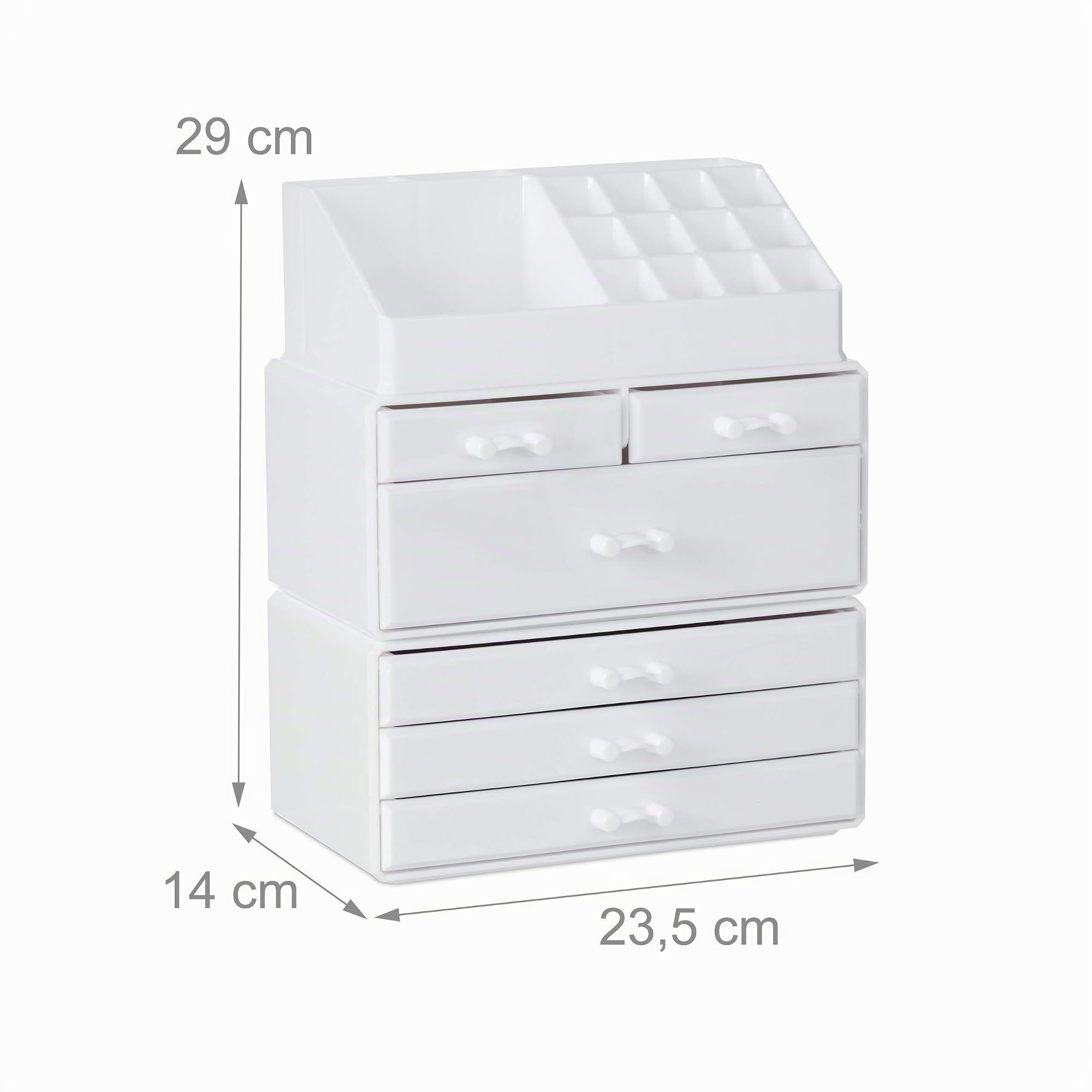 relaxdays-kosmetikorganizer-wei-mit-6-schubladen-stapelbar image 4