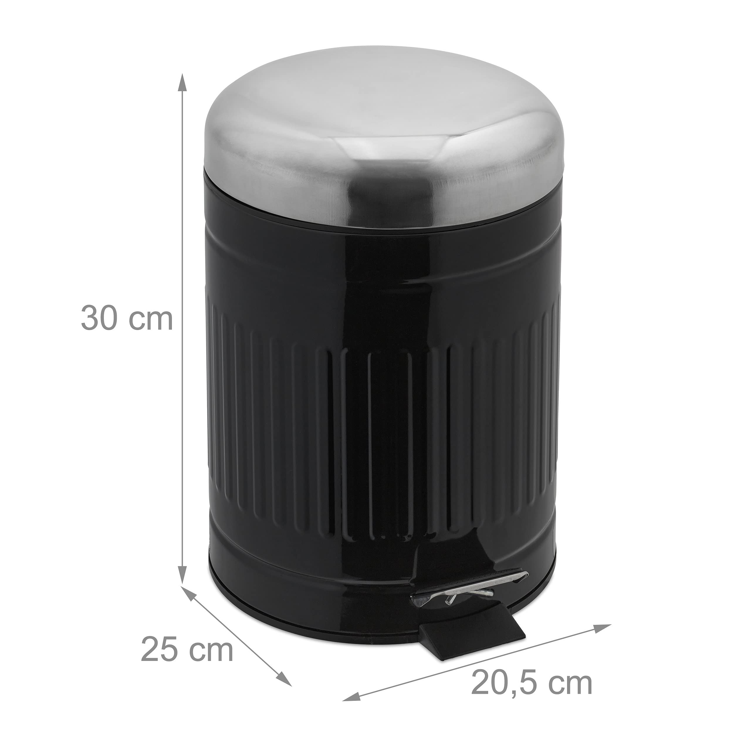 relaxdays-kosmetikeimer-5-liter-treteimer-schwarz-metall-30-x-20-5-x-25-cm image 4