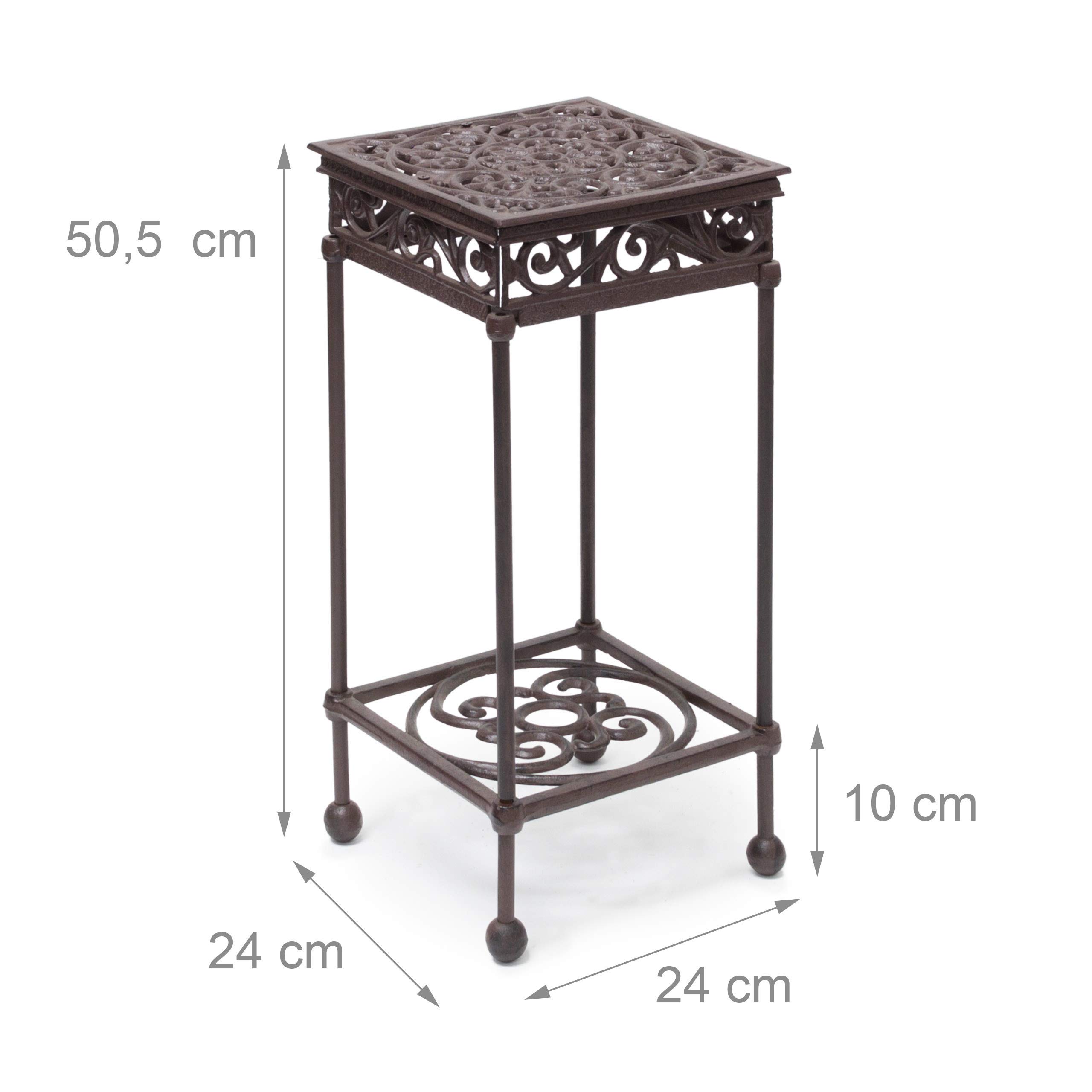 relaxdays-blumenhocker-quadratisch-gr-e-m-aus-gusseisen-blumenst-nder-bronze image 3