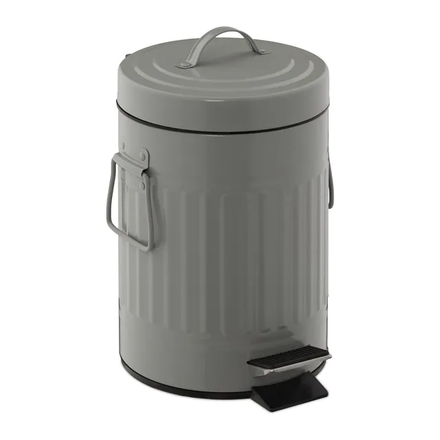 relaxdays-kosmetikeimer-3-liter-mit-absenkautomatik-metall-hellgrau image 1
