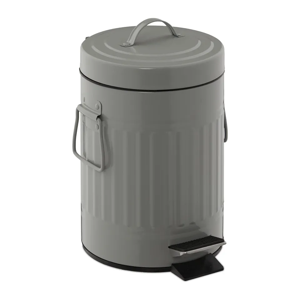 relaxdays-kosmetikeimer-3-liter-mit-absenkautomatik-metall-hellgrau image 1