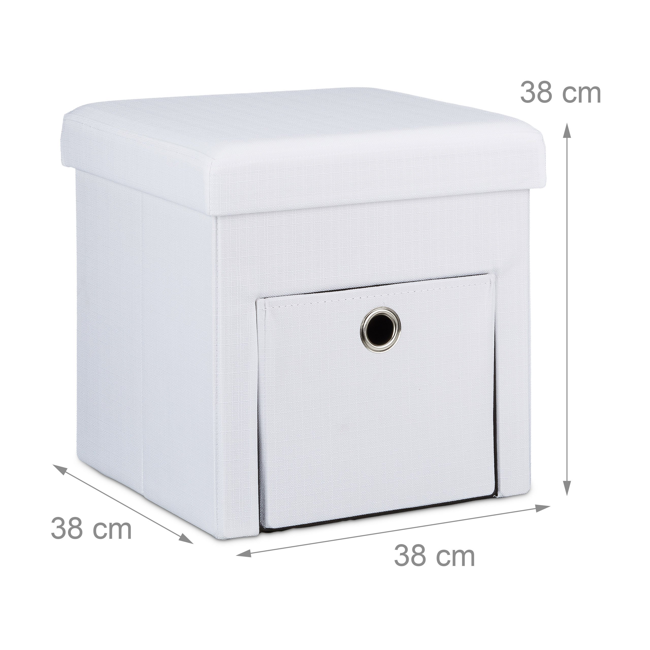 relaxdays-sitzhocker-faltbar-leinen-wei-38x38x38cm-40l image 2