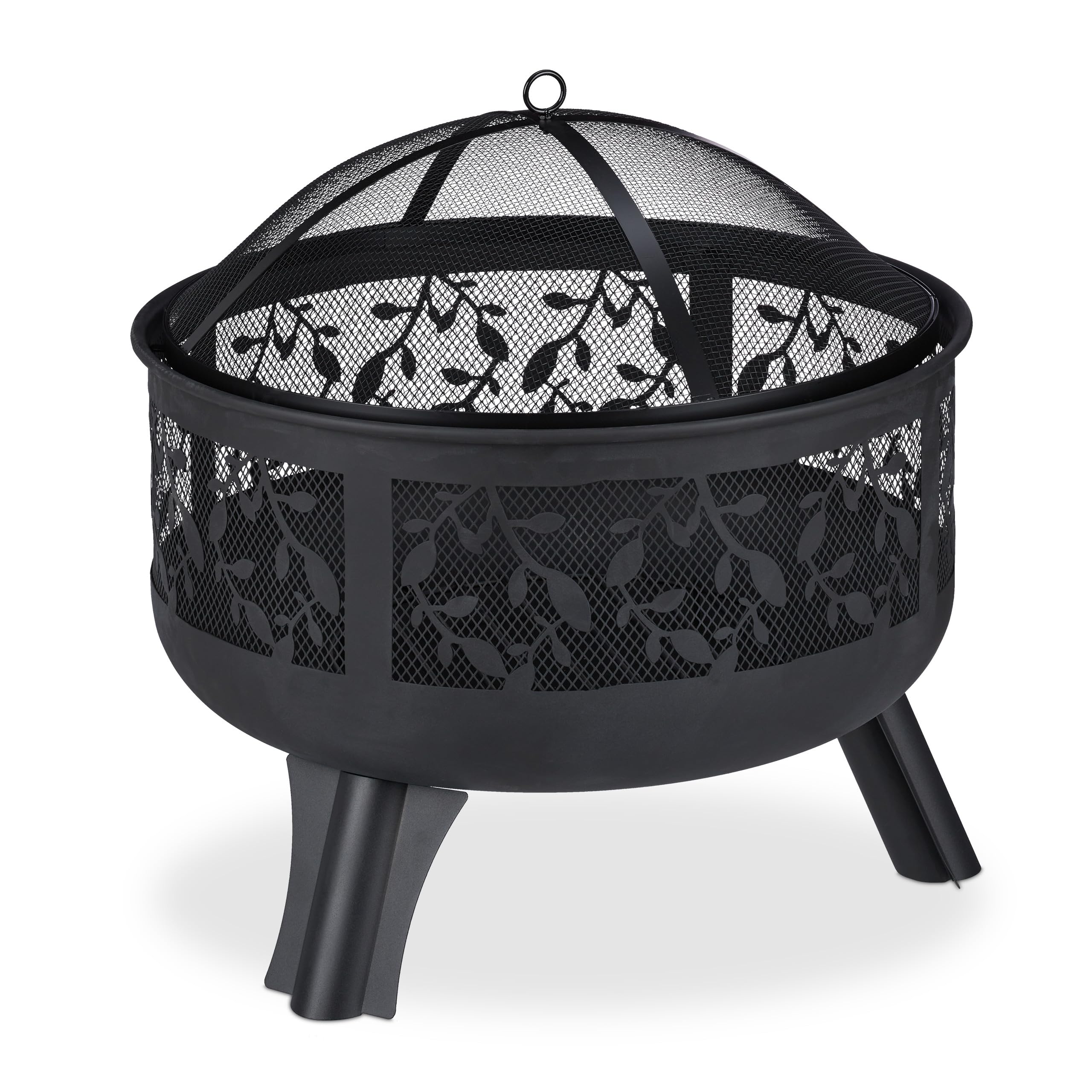 relaxdays-feuerschale-mit-funkenschutz-60-x-60-cm-schwarz image 4