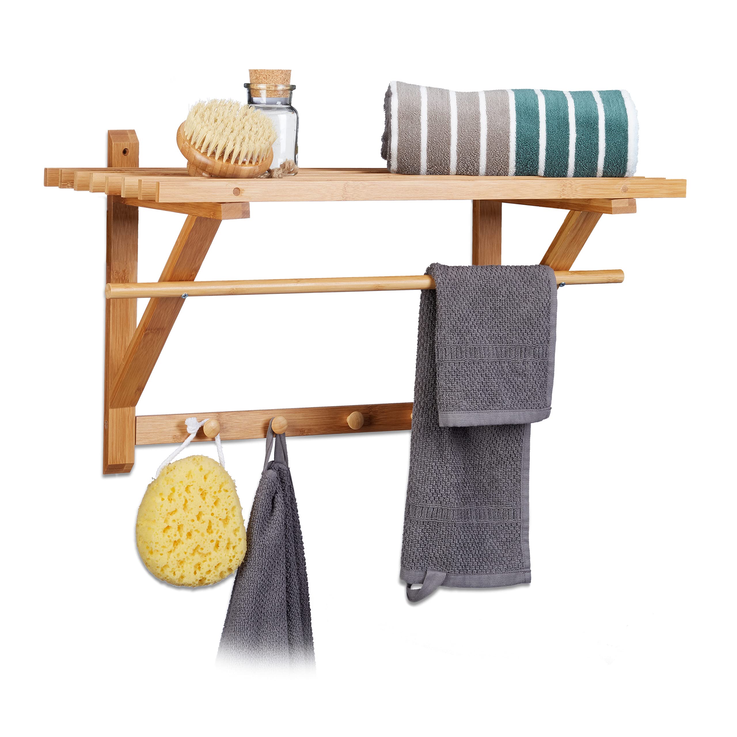 relaxdays-wandgarderobe-bambus-mit-hutablage-natur-35-x-60-x-30-cm image 1