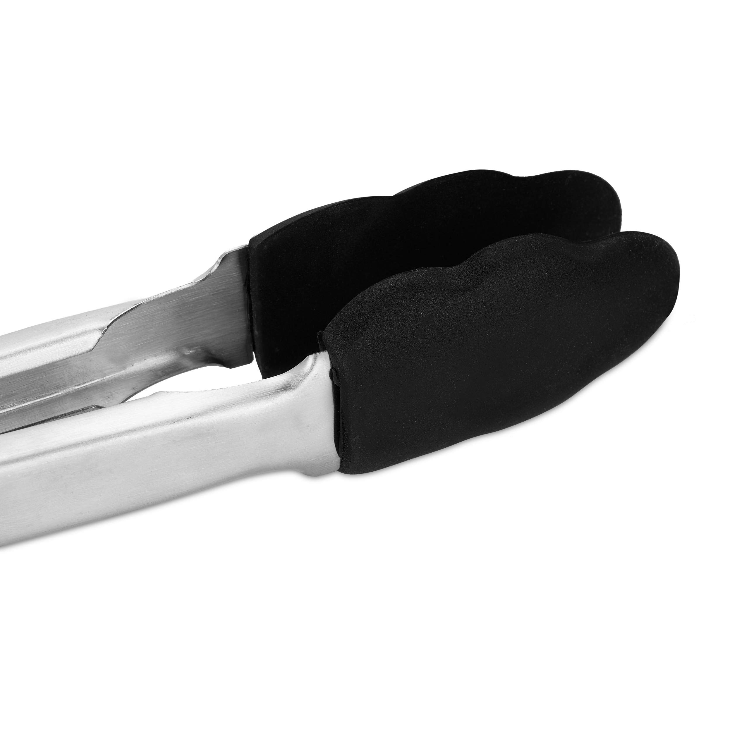relaxdays-grillzange-2er-set-silikon-edelstahl-27-und-34-cm-schwarz image 7
