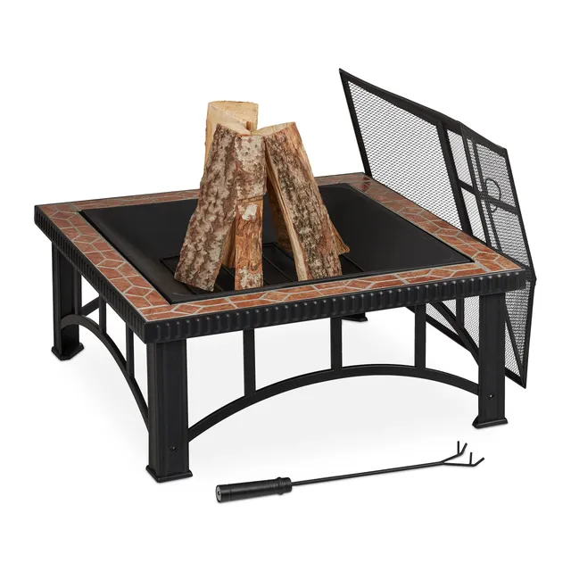 relaxdays-feuerschale-xxl-mit-funkenschutz-53x76-5x76-5-cm-schwarz-braun image 1