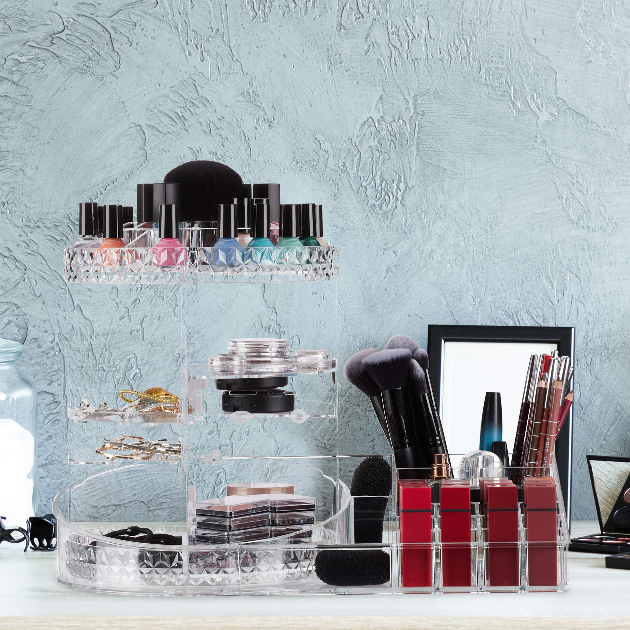 relaxdays-make-up-organizer-360-drehbar-transparent image 2