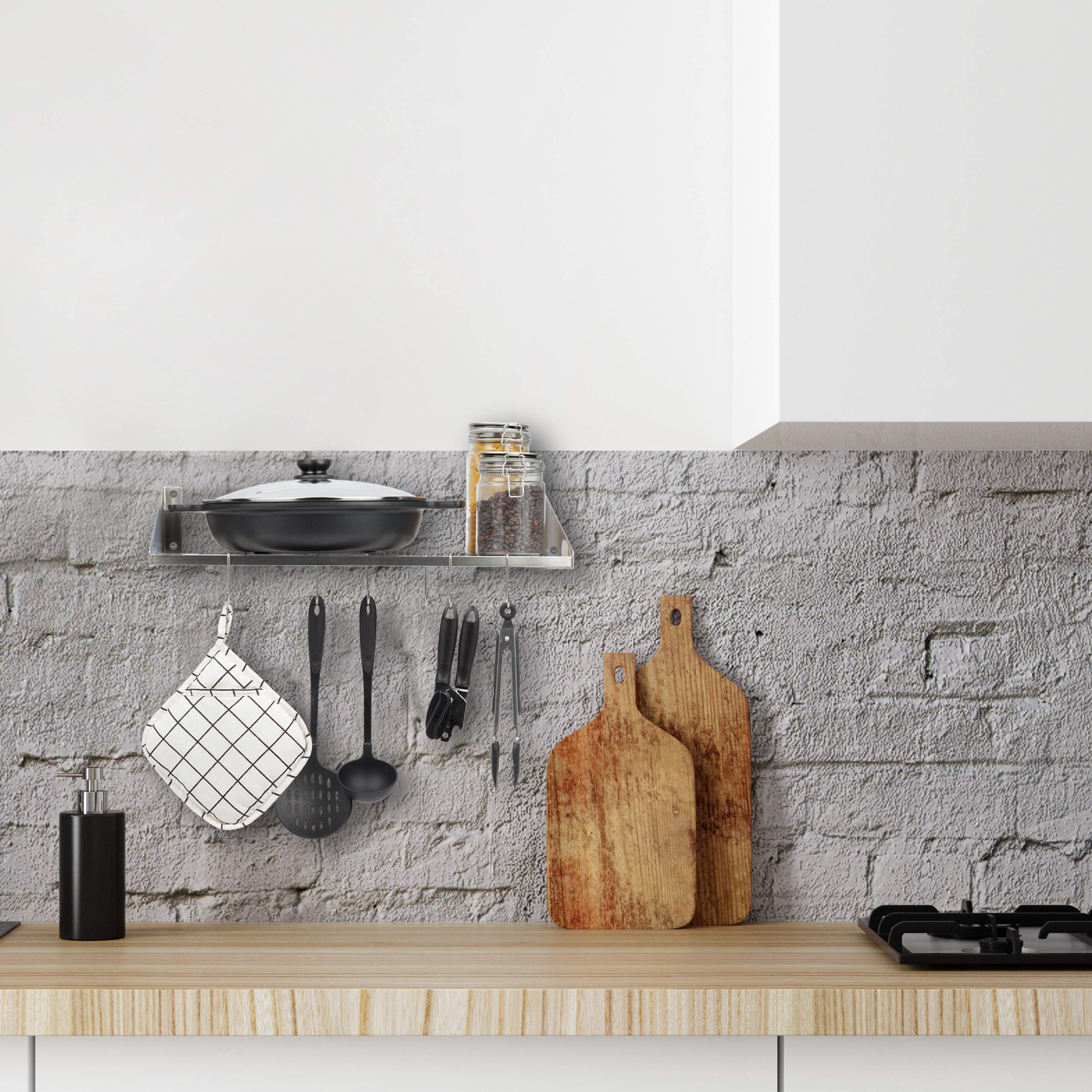 relaxdays-wandregal-edelstahl-6-haken-30-cm-tief-silber image 2